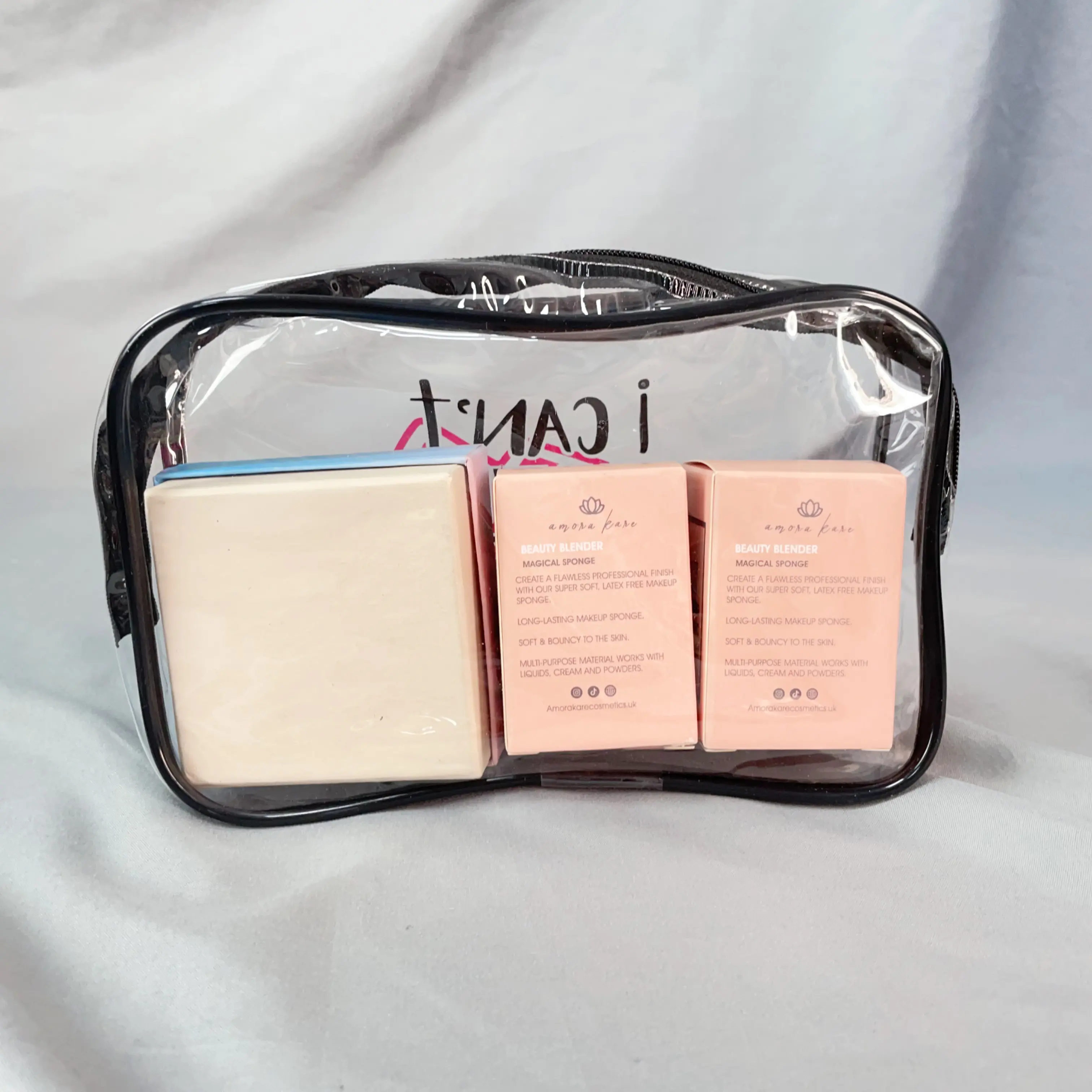 Custom Logo Waterproof Clear PVC Zipper Bag For Cosmetics