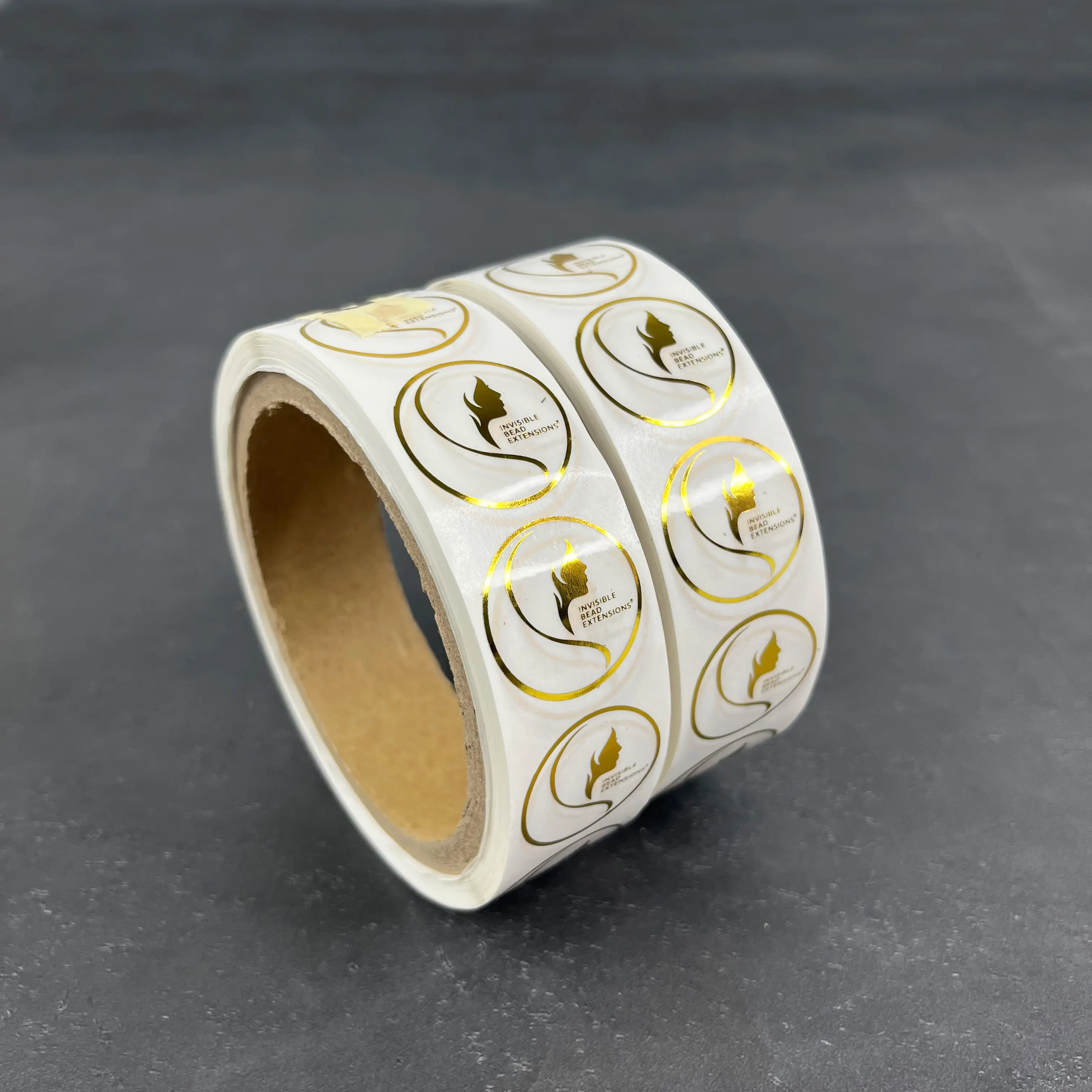 Clear pvc sticker with gold foil stamping custom