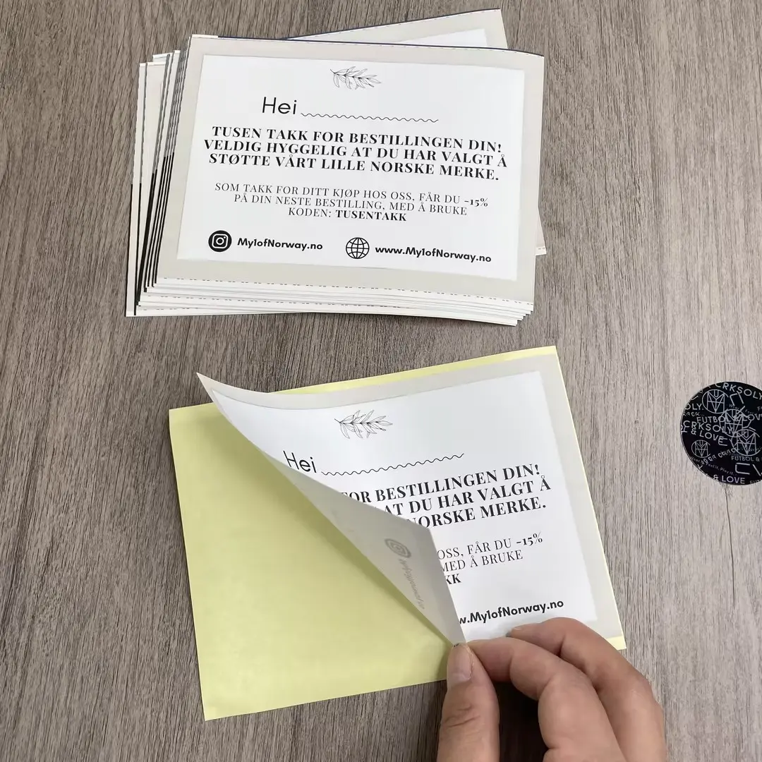 Strong self adhesive printing sticker label for small business