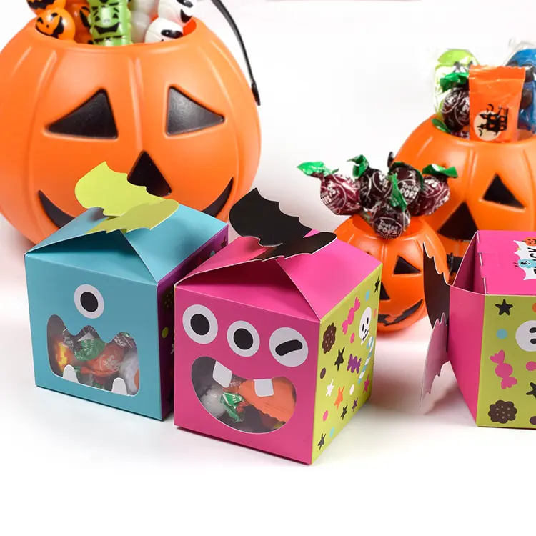 7*7*7cm small size foldable box Halloween gift packaging paper boxes