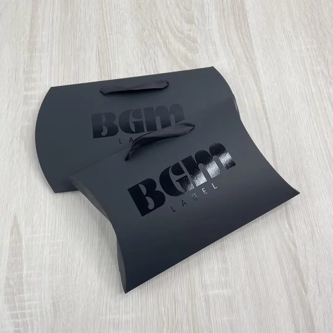 Black foil brand logo paper shopping bag