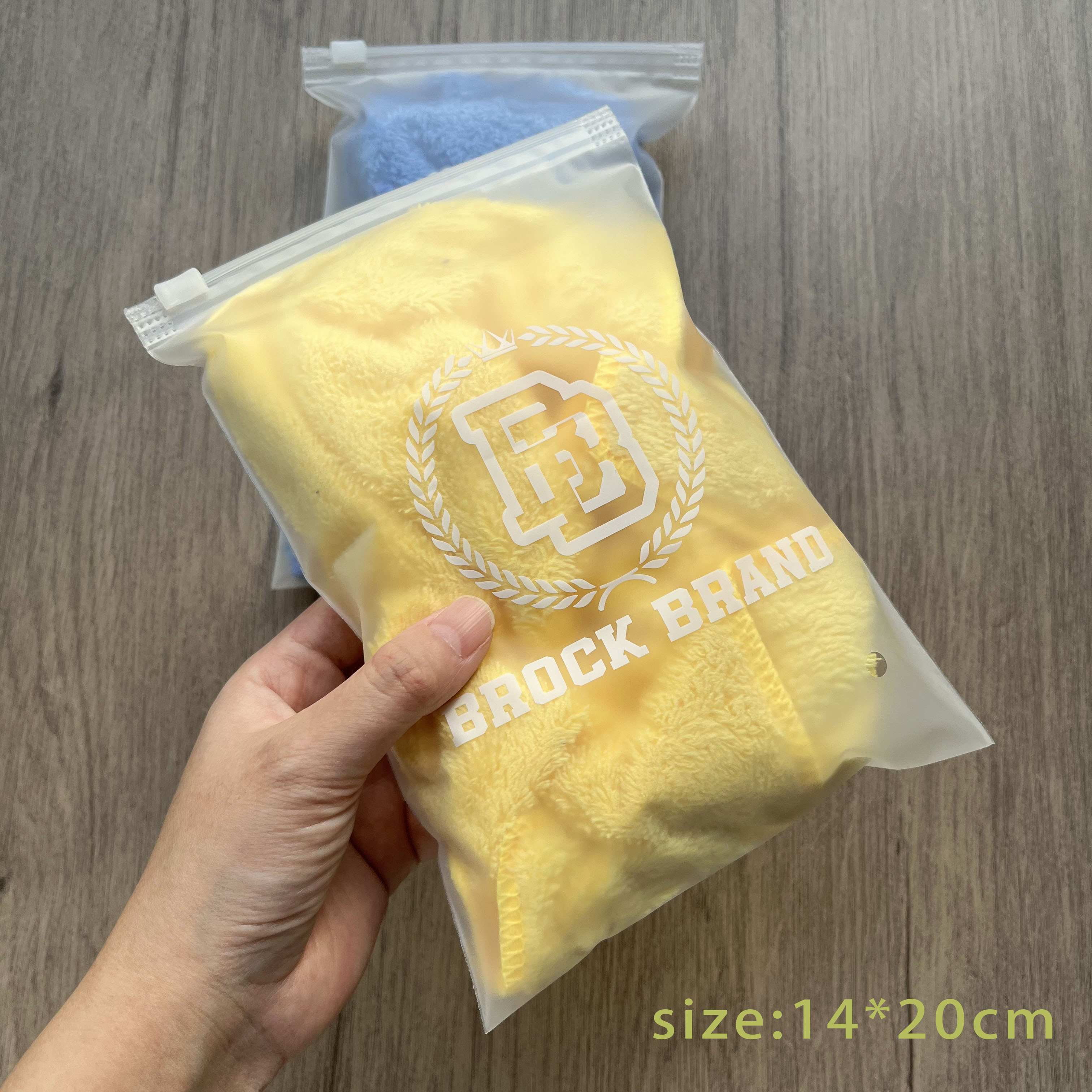 Frosted zipper bag with your own logo custom for small business
