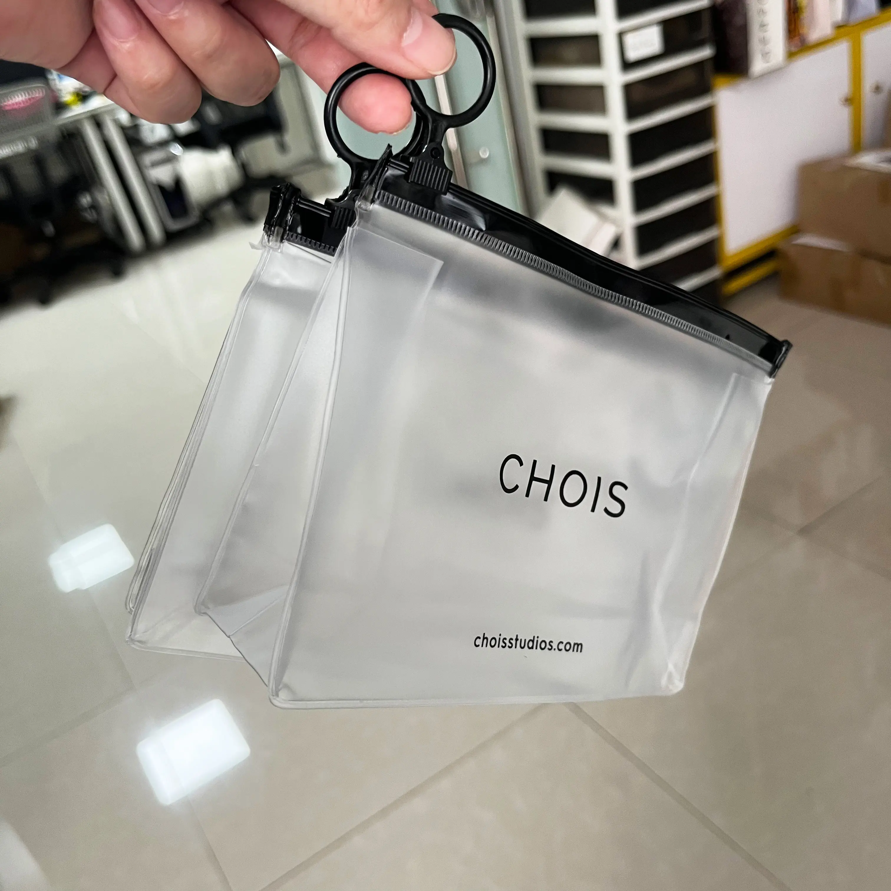 Custom Waterproof Clear Frosted Bag PVC Zipper Bag With Logo Printed