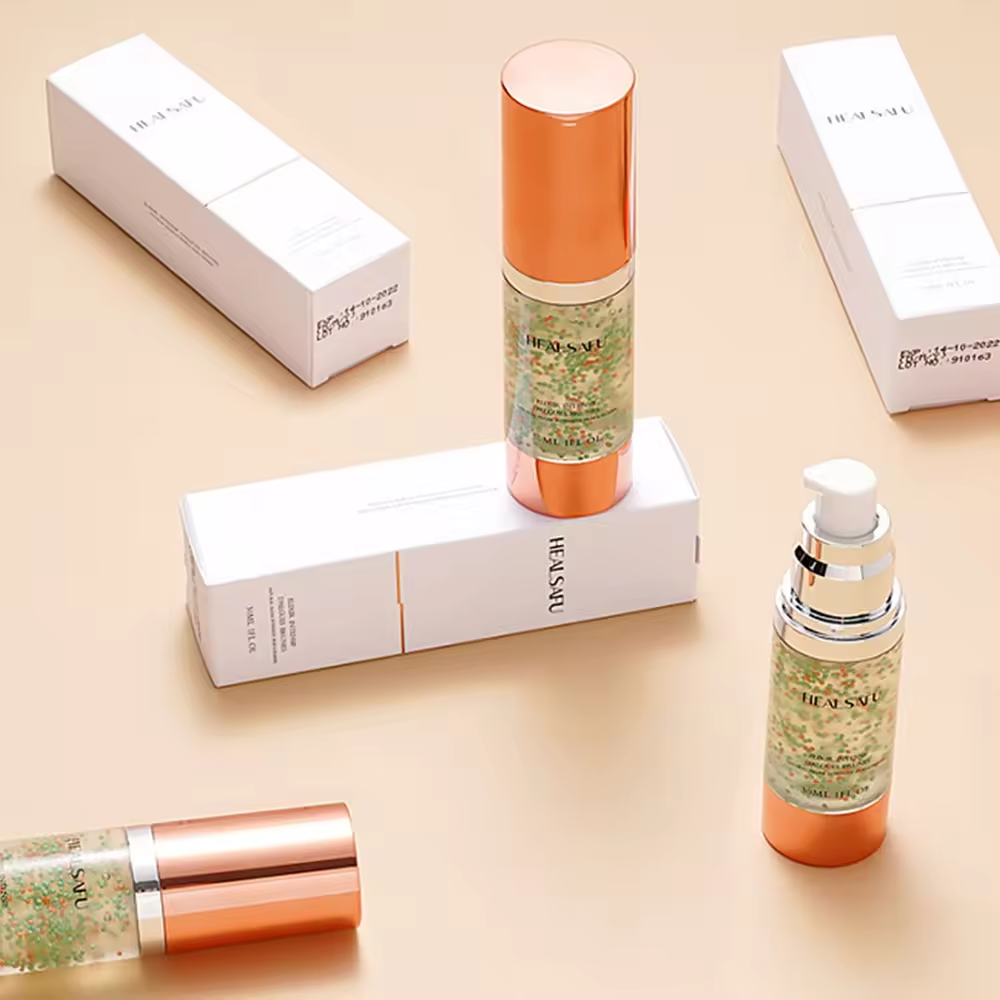 Recyclable waterproof cosmetics bottle custom logo label stickers