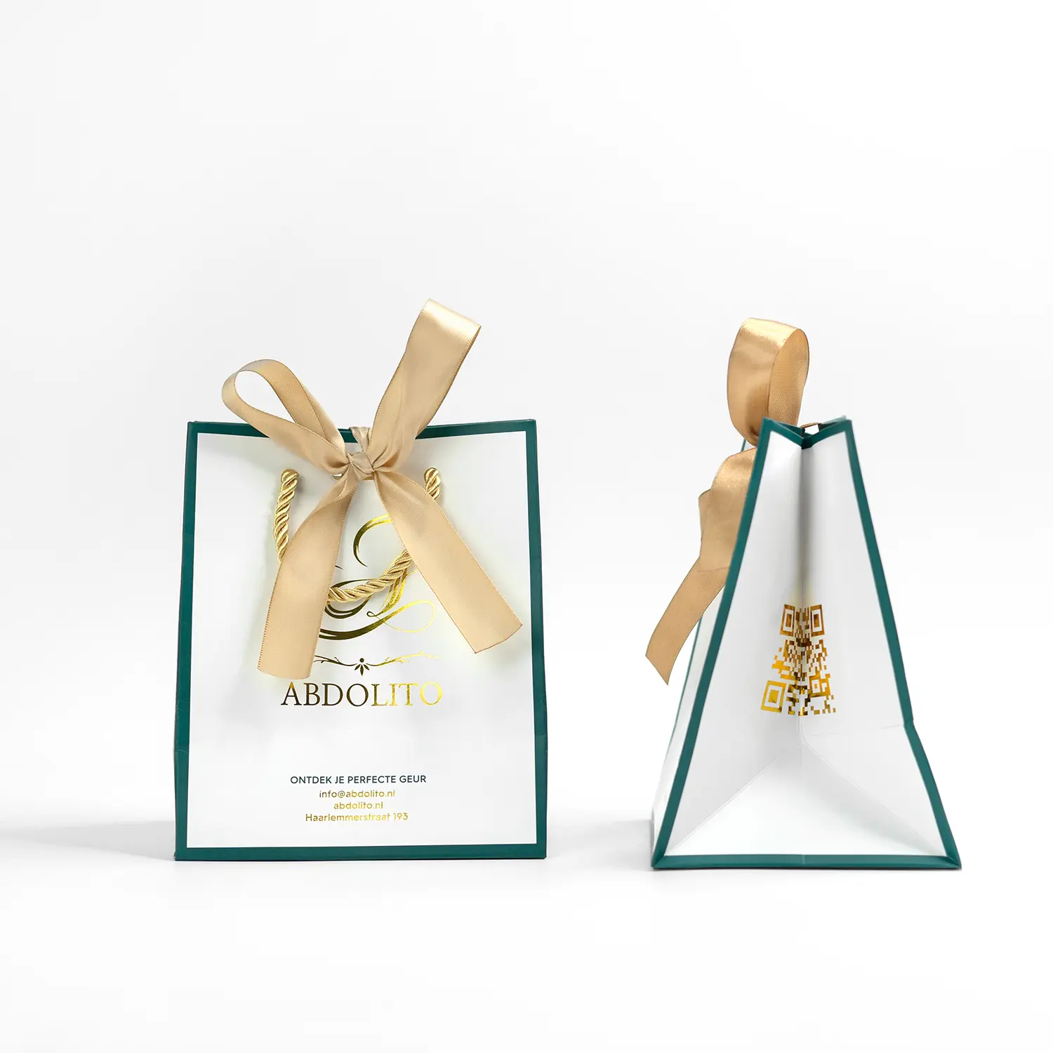 Retail Bags Custom Logo Small Gift Bags With Ribbon