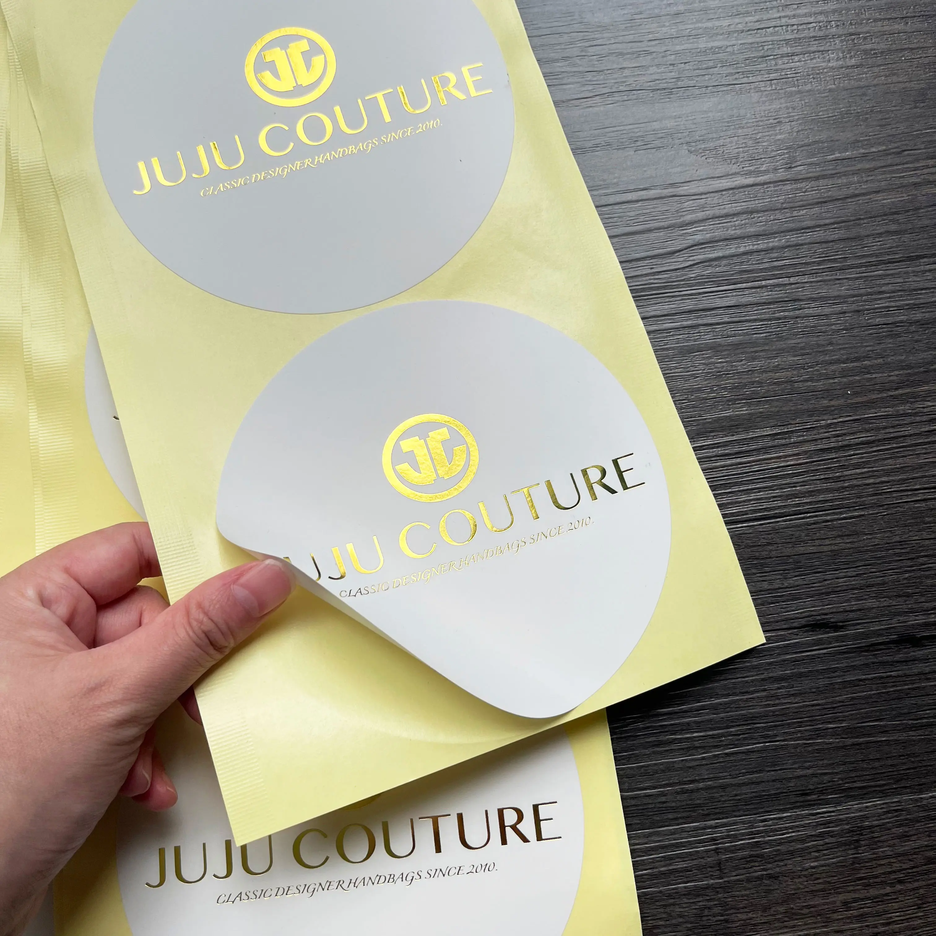 Custom 5inch diameter round sticker label with ...