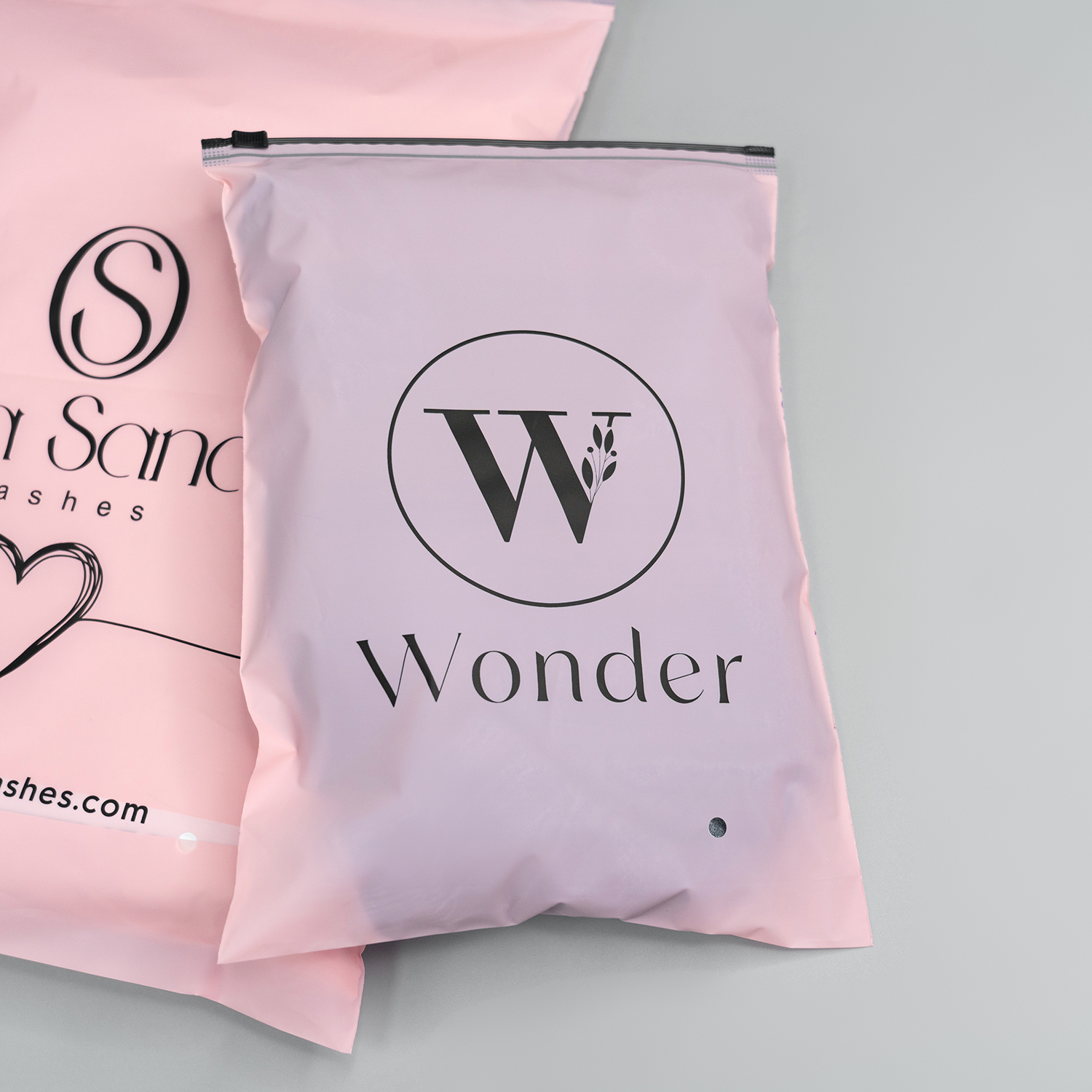 Wholesale custom clothing packaging zipper bag with logo