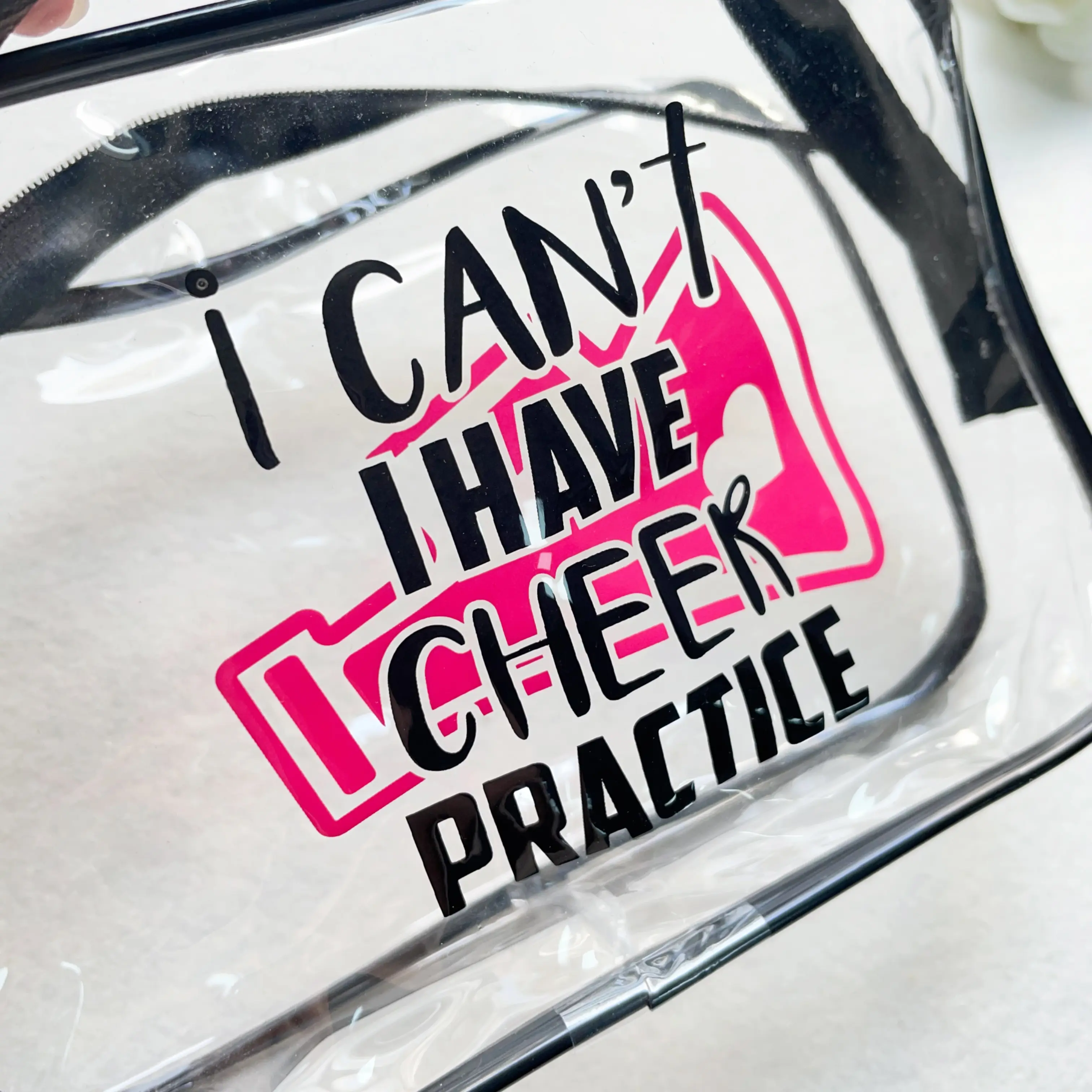 Custom Logo Waterproof Clear PVC Zipper Bag For Cosmetics