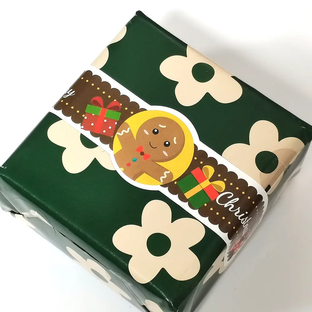 Christmas label printing custom stickers waterproof water bottle sticker