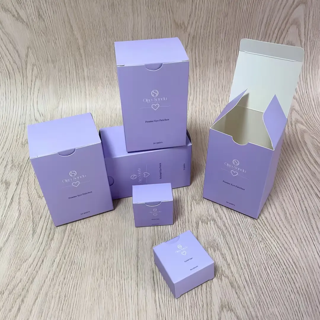 Wholesale luxury purple paperboard boxes with custom logo