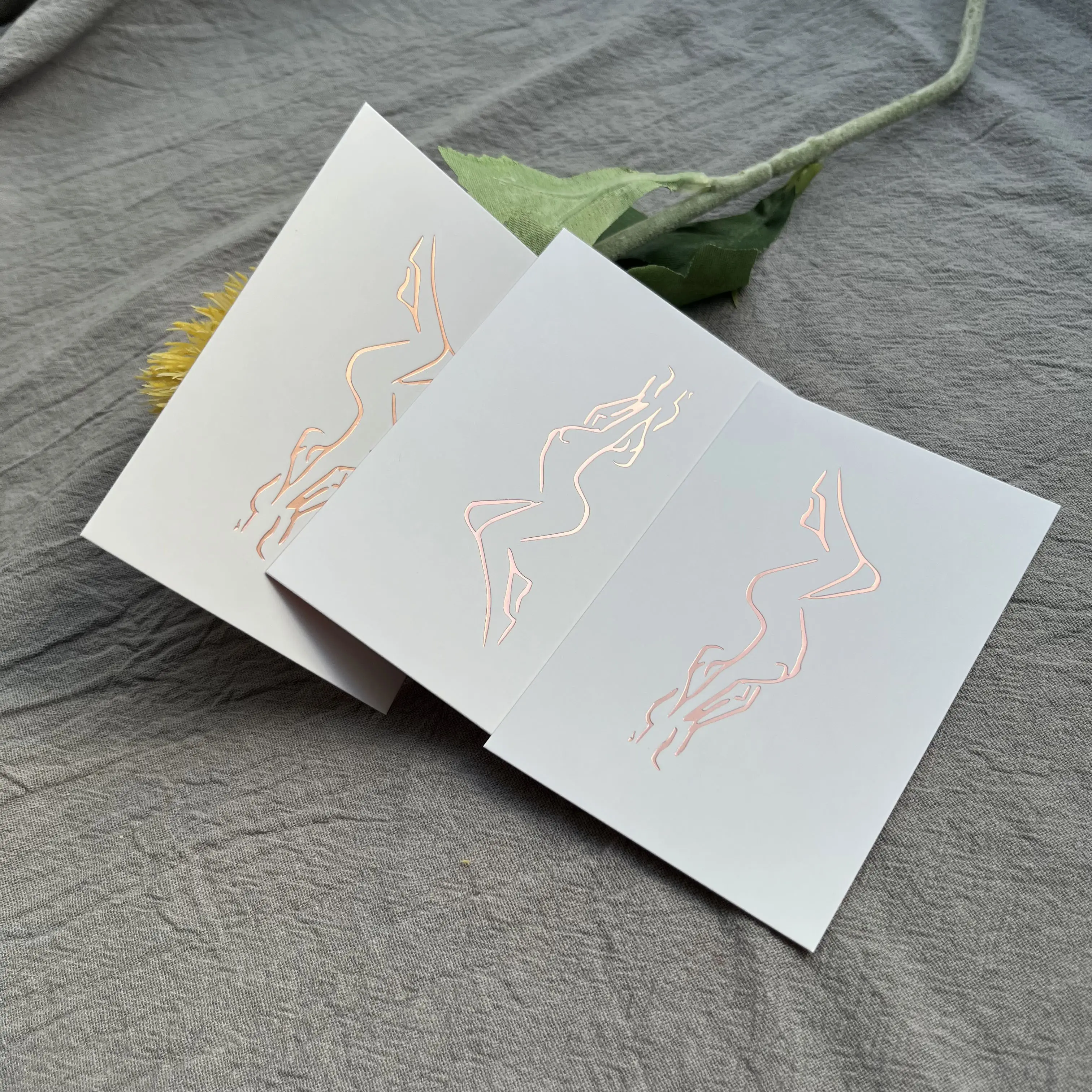 Rose gold printing birthday greeting card custom thank you card print business card