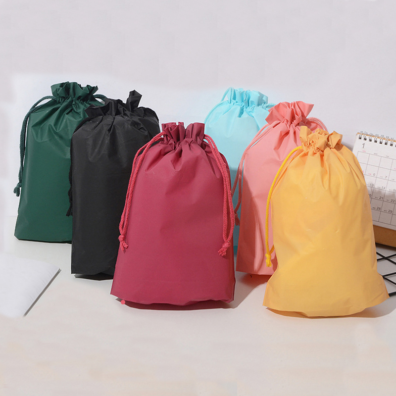 Wholesale custom cosmetics packaging drawstring bag with logo