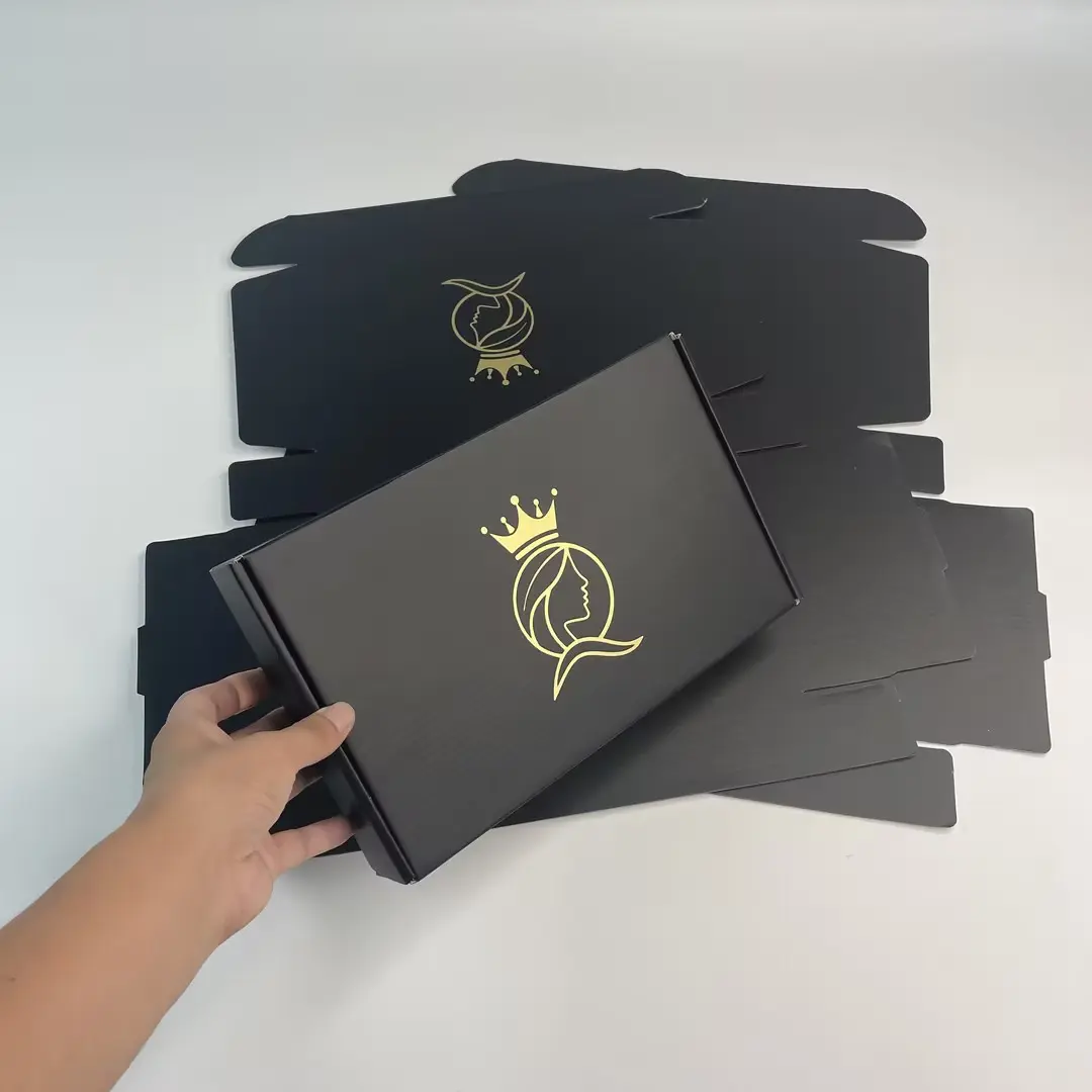 Black express paper box with logo custom