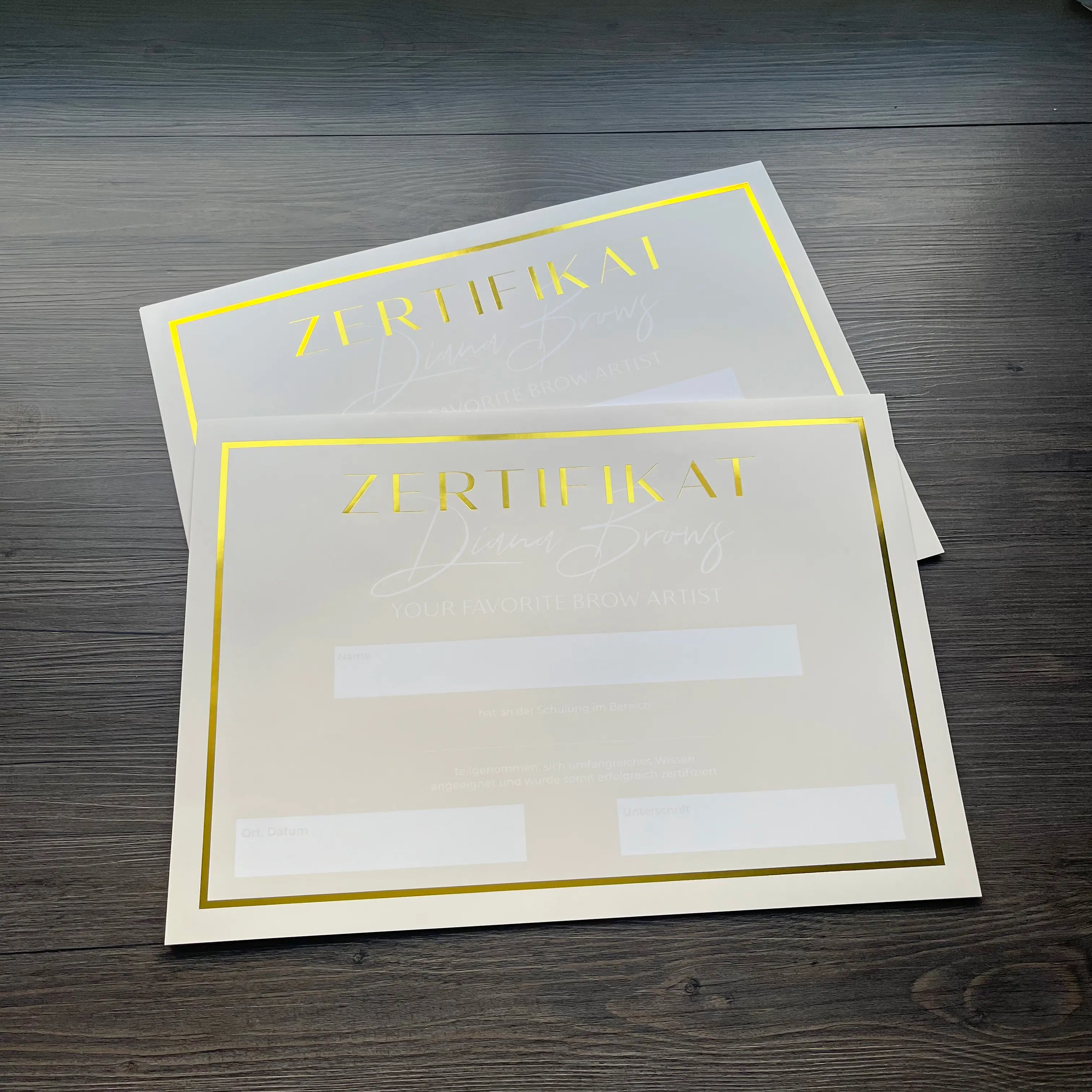 Customized Foil A3 Size Certificate Business Th...