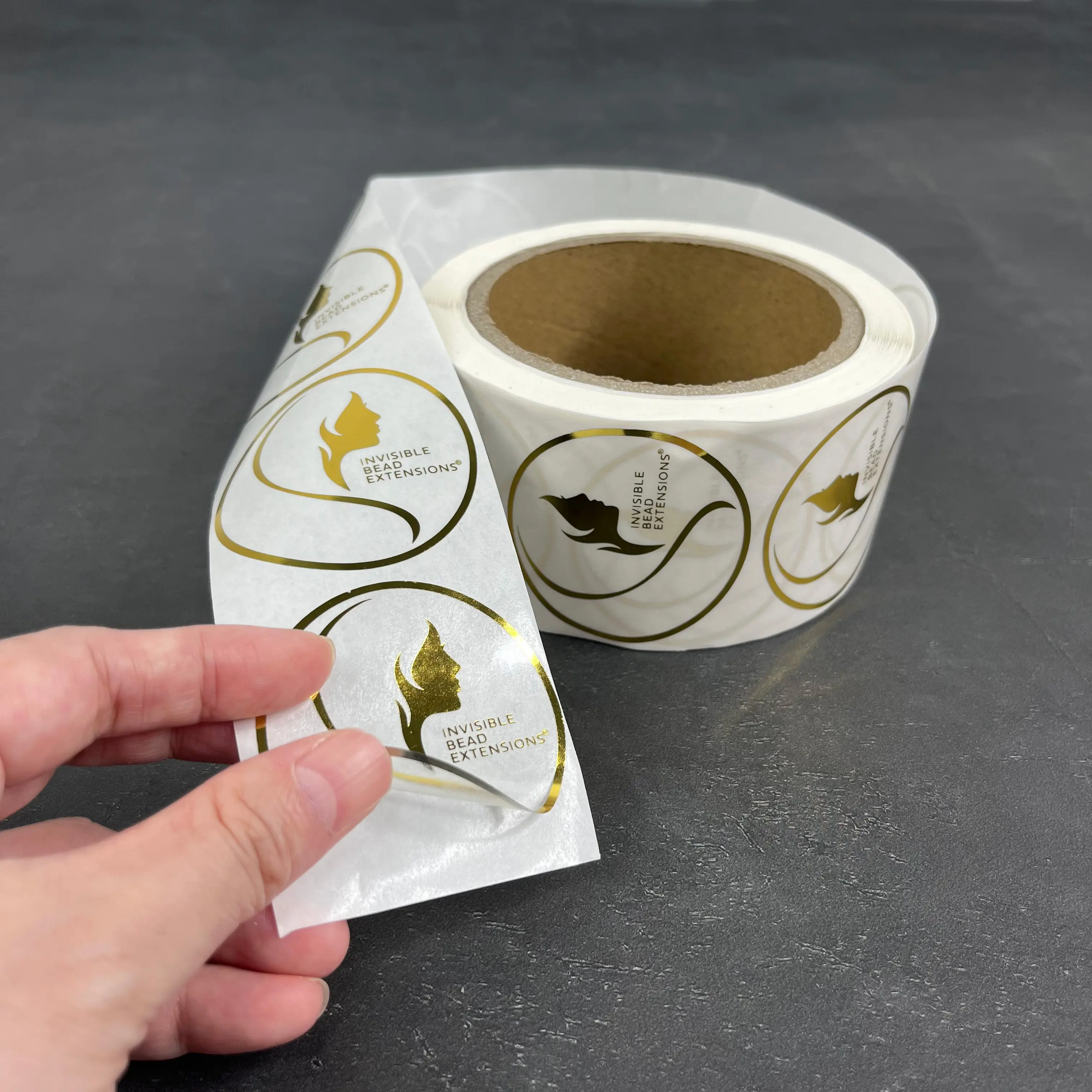 Clear pvc sticker with gold foil stamping custom