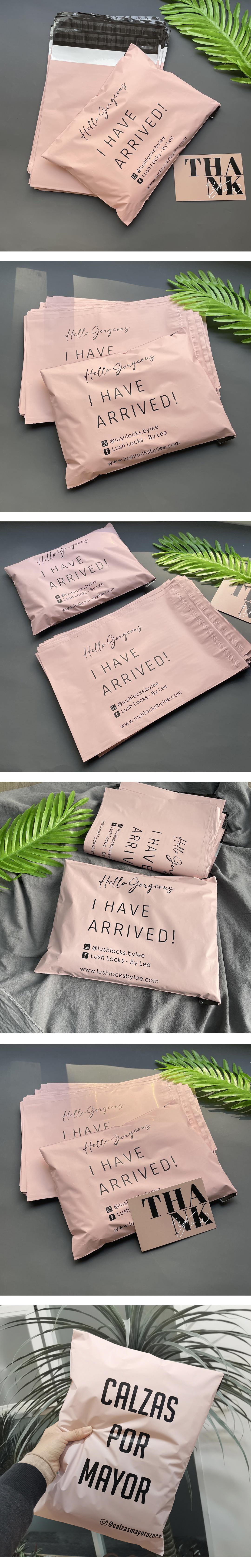 matte pink shipping bag