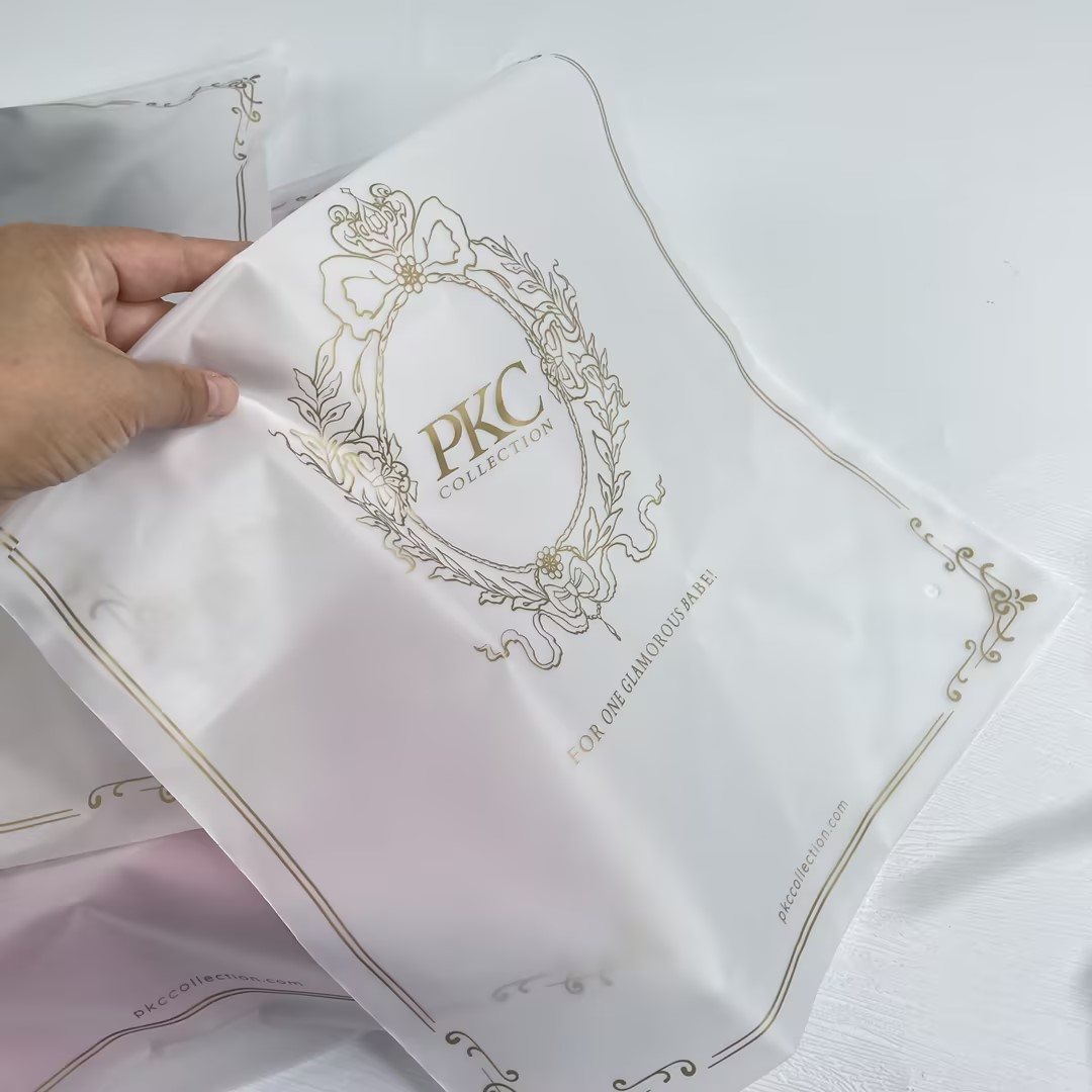 11.8×15.7inch Custom Frosted Plastic Zipper Bag With Your Logo