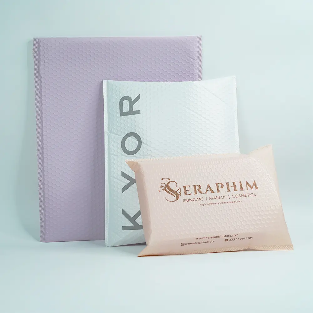 Matte nude bubble shipping bags with logo printed