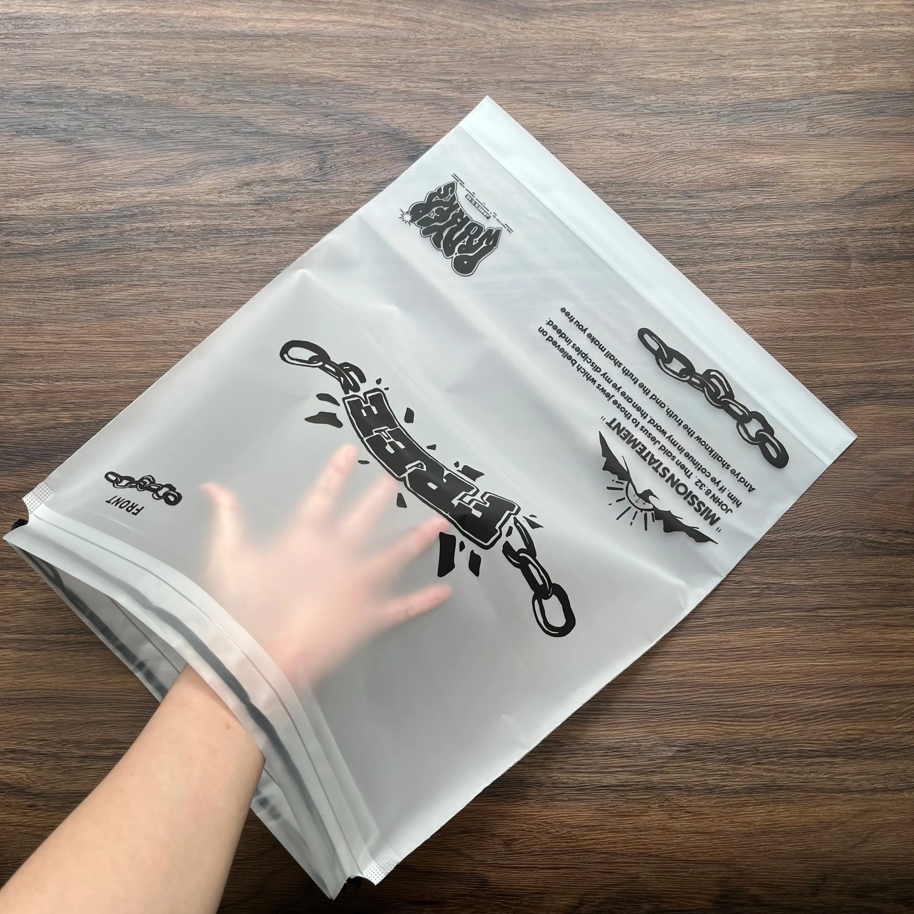 Waterproof plastic drawstring bag with logo custom