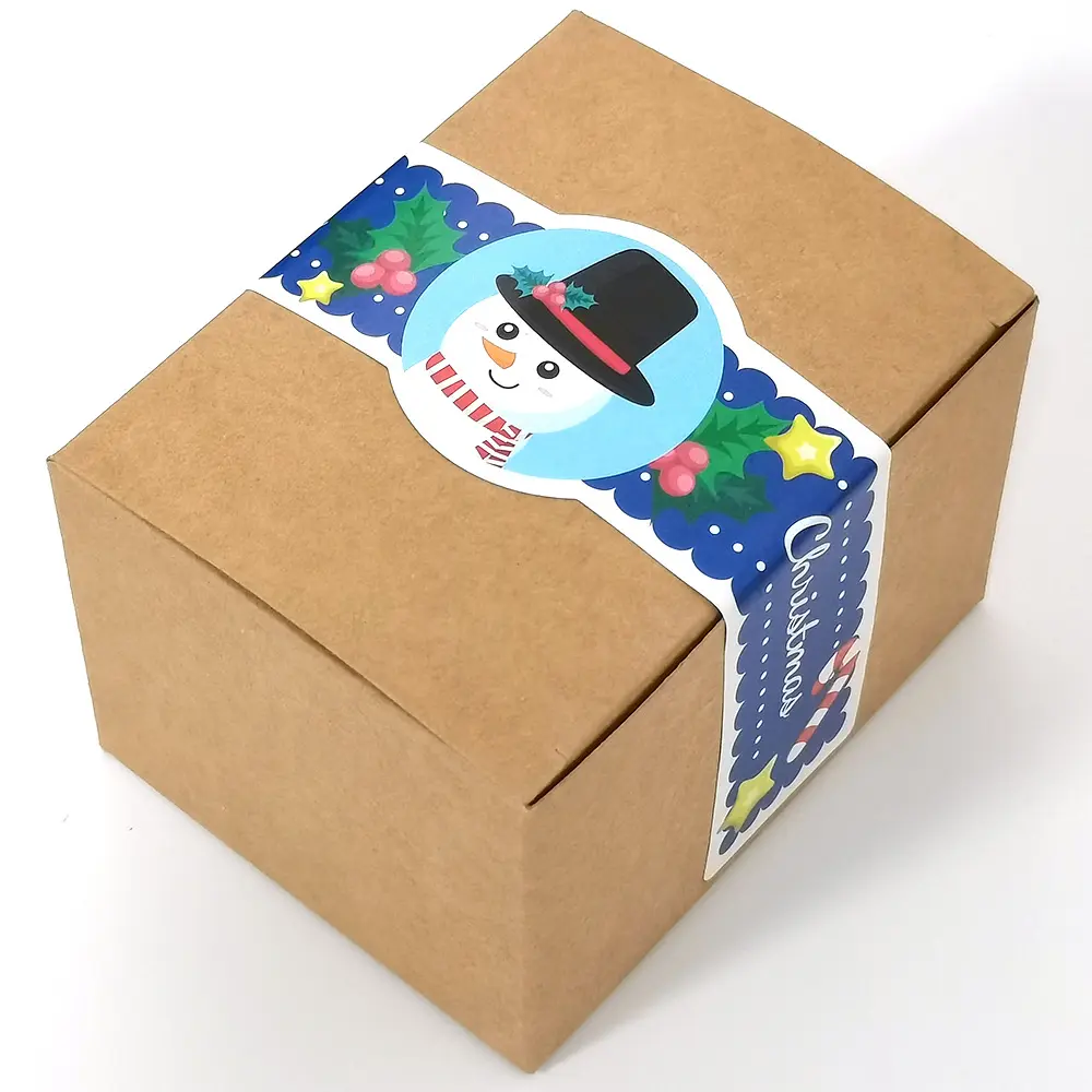 Christmas label printing custom stickers waterproof water bottle sticker