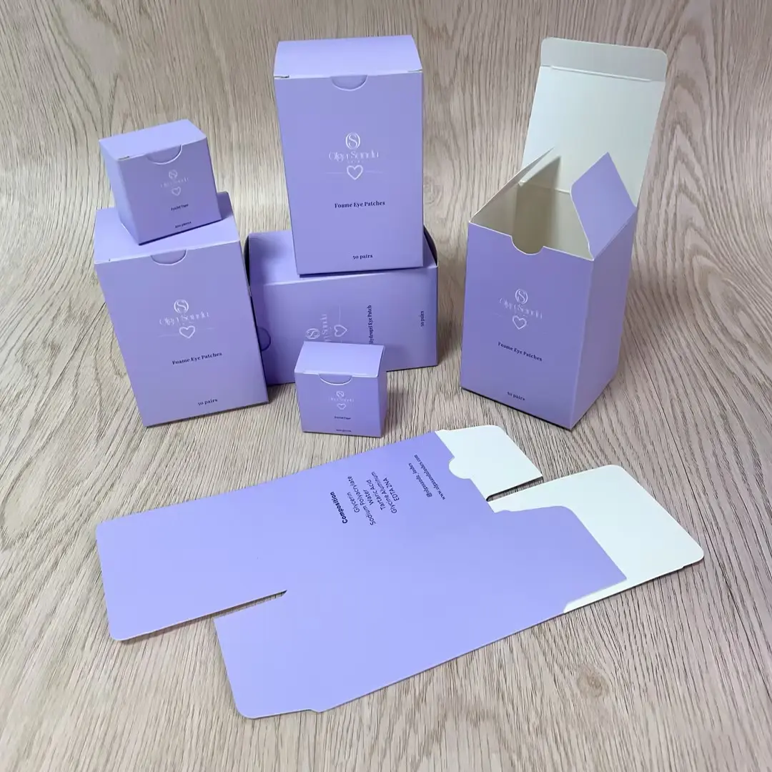 Wholesale luxury purple paperboard boxes with custom logo