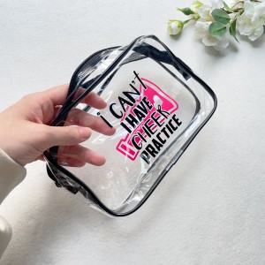 Custom Logo Waterproof Clear PVC Zipper Bag For Cosmetics