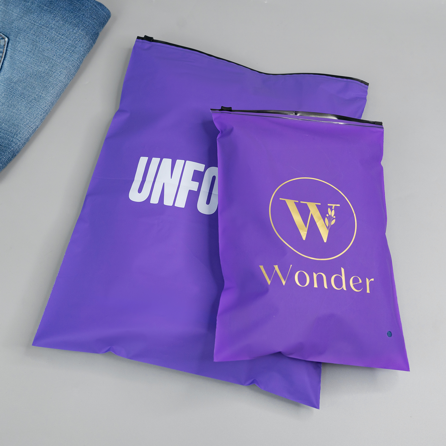 Recyclable customized logo colored zipper bag
