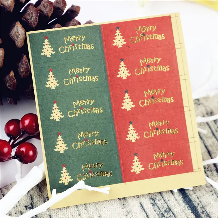 Merry christmas custom label sticker thank you stickers packs for food