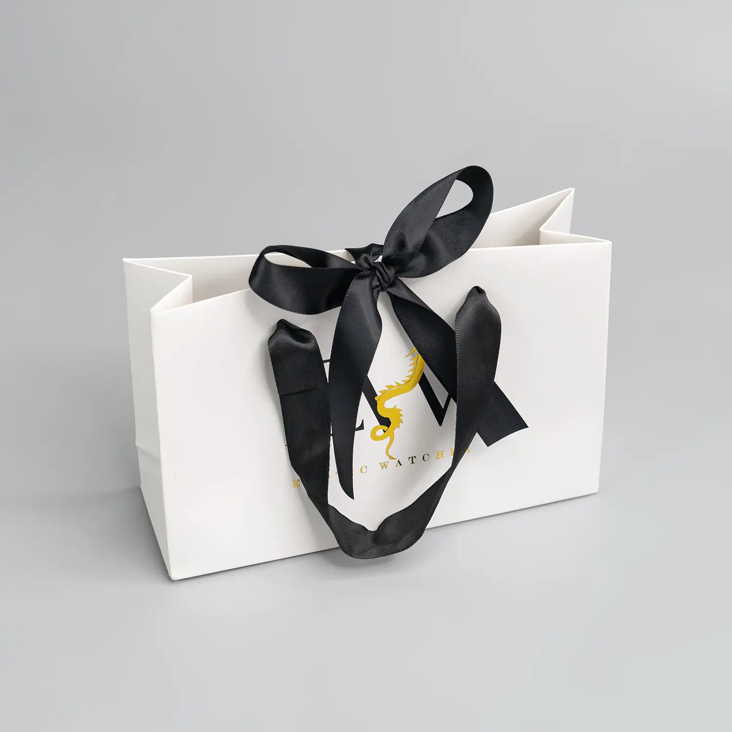 White & black paper gift bag for small business