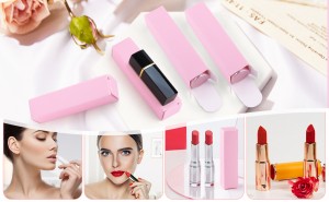 Pink lipstick packaging paper boxes for cosmetics business