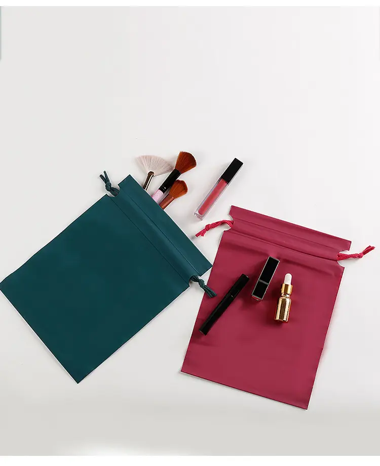 Wholesale custom cosmetics packaging drawstring bag with logo