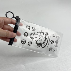 Waterproof frosted pvc zipper bags for jewelry phone case