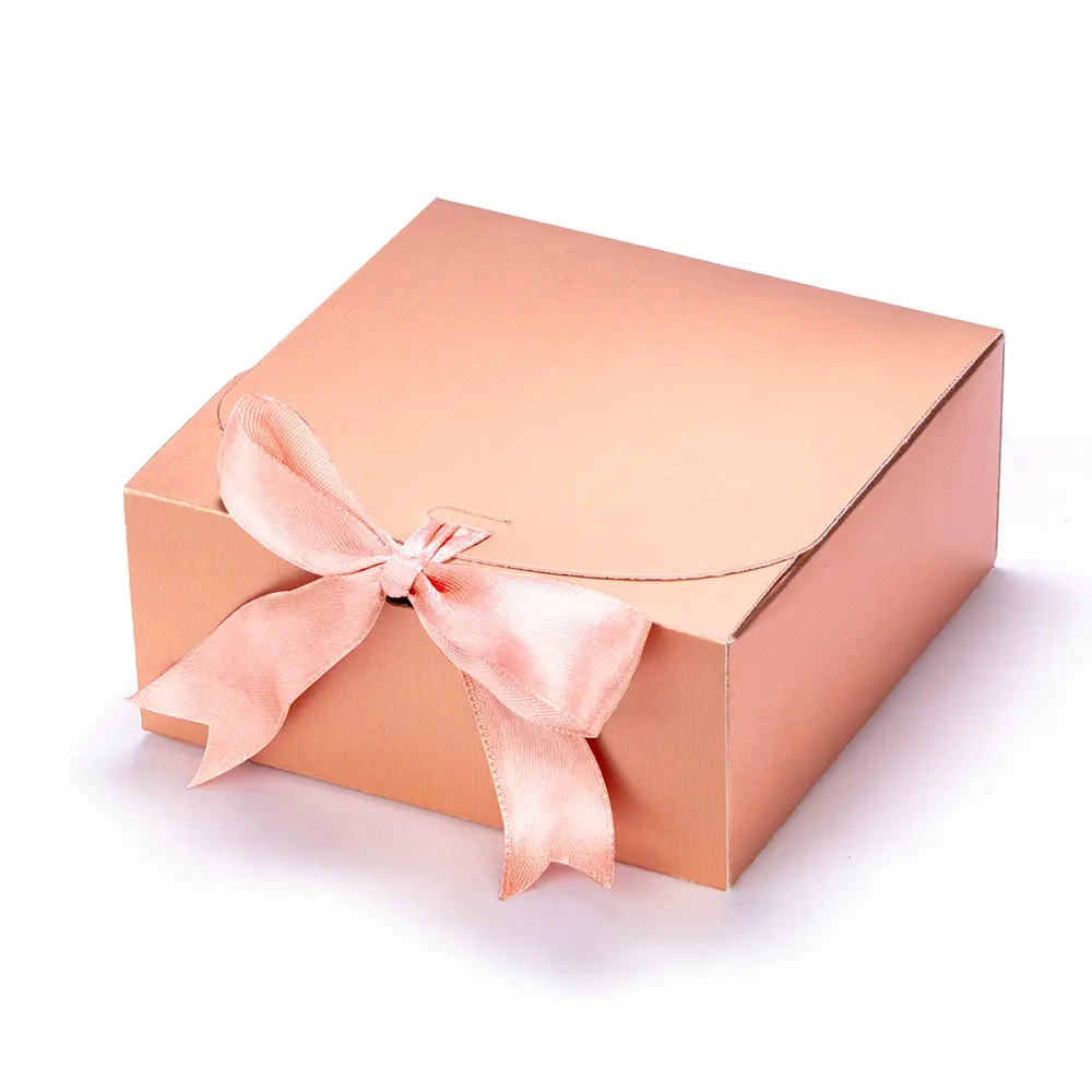 10x10x5cm 20x20x5cm custom logo folding paper box bowknot gift box with ribbon