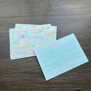 10x15cm standard size business thank you card with custom logo