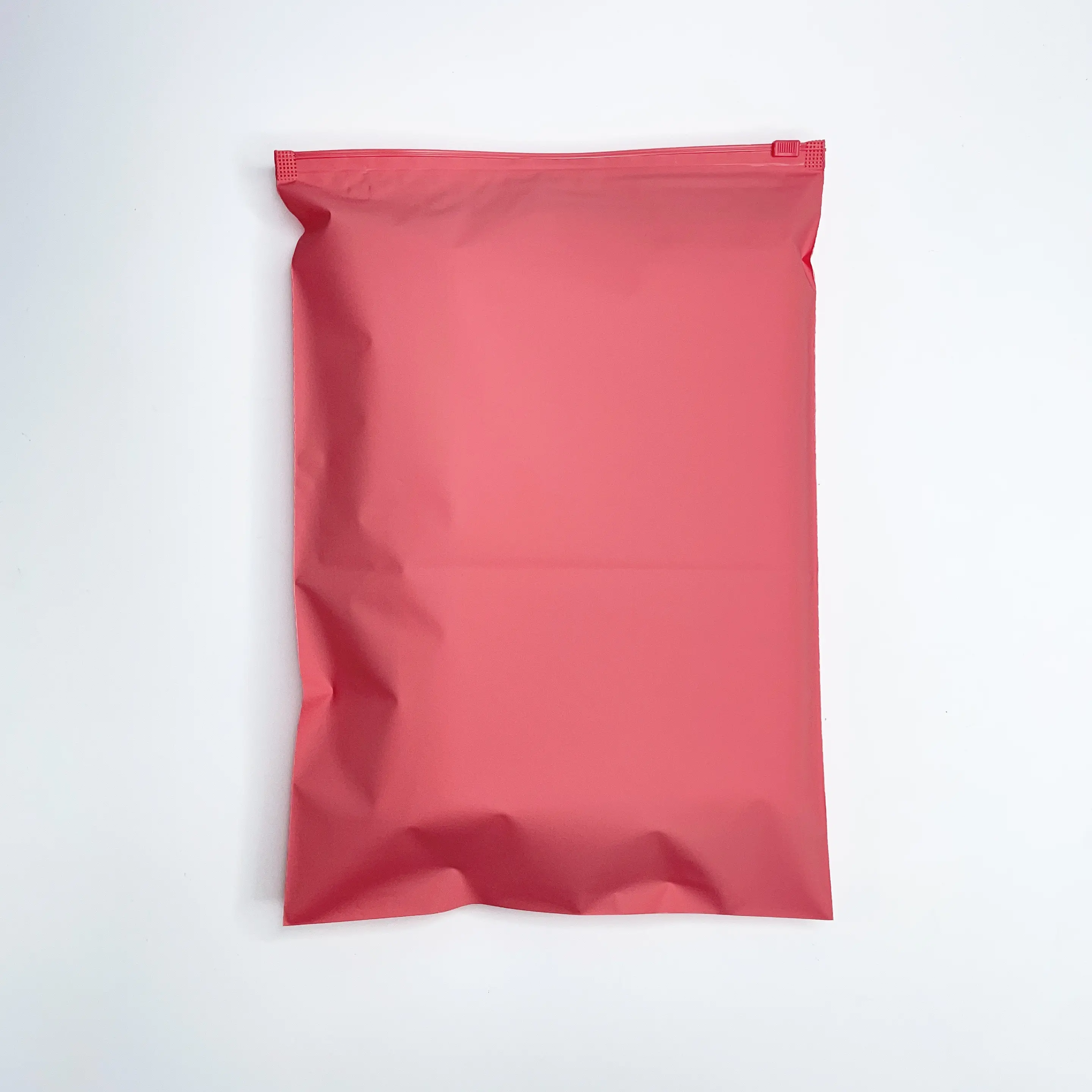 Cute pink clothing packaging zipper bag with logo
