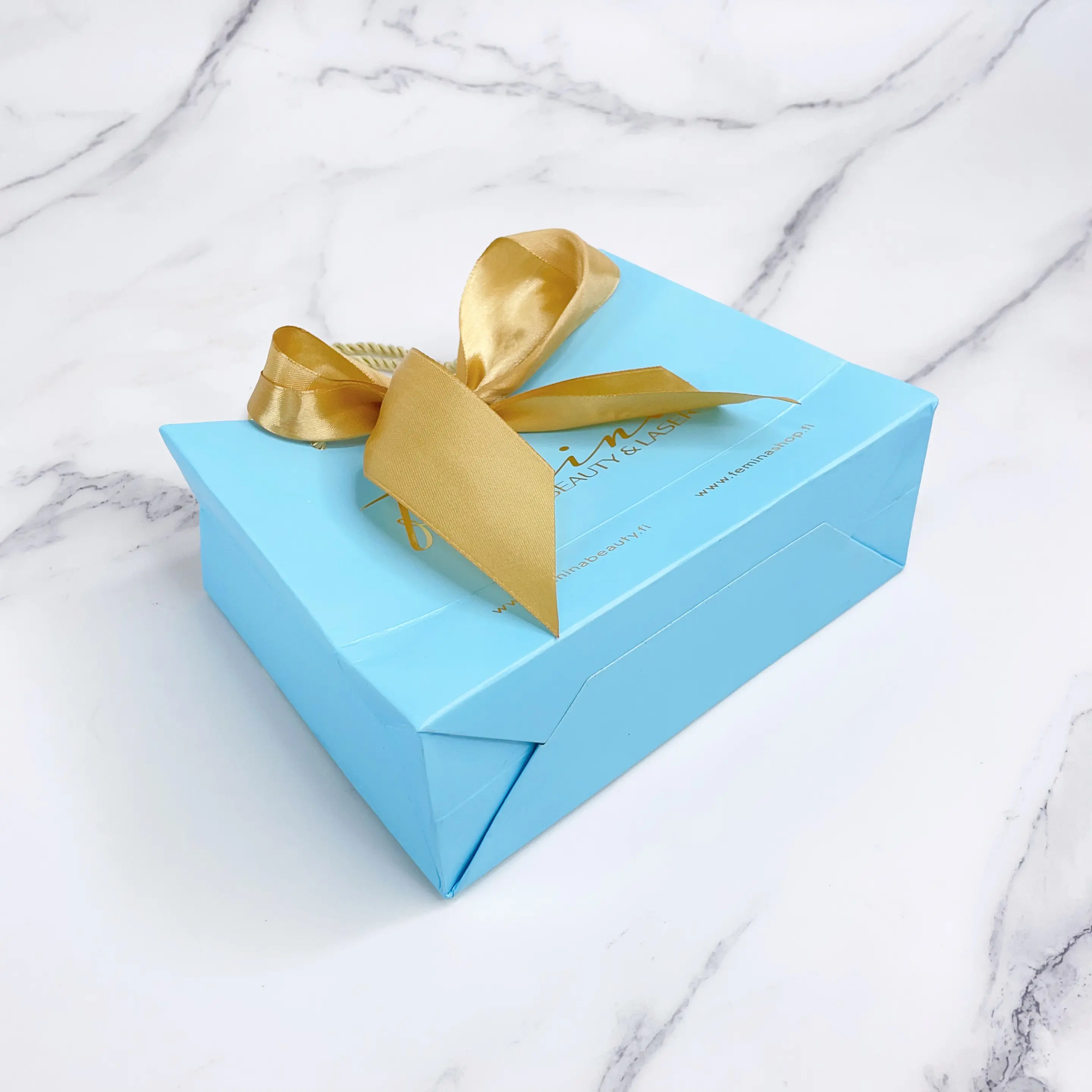 Luxury ribbon bowknot paper shopping bag with logo