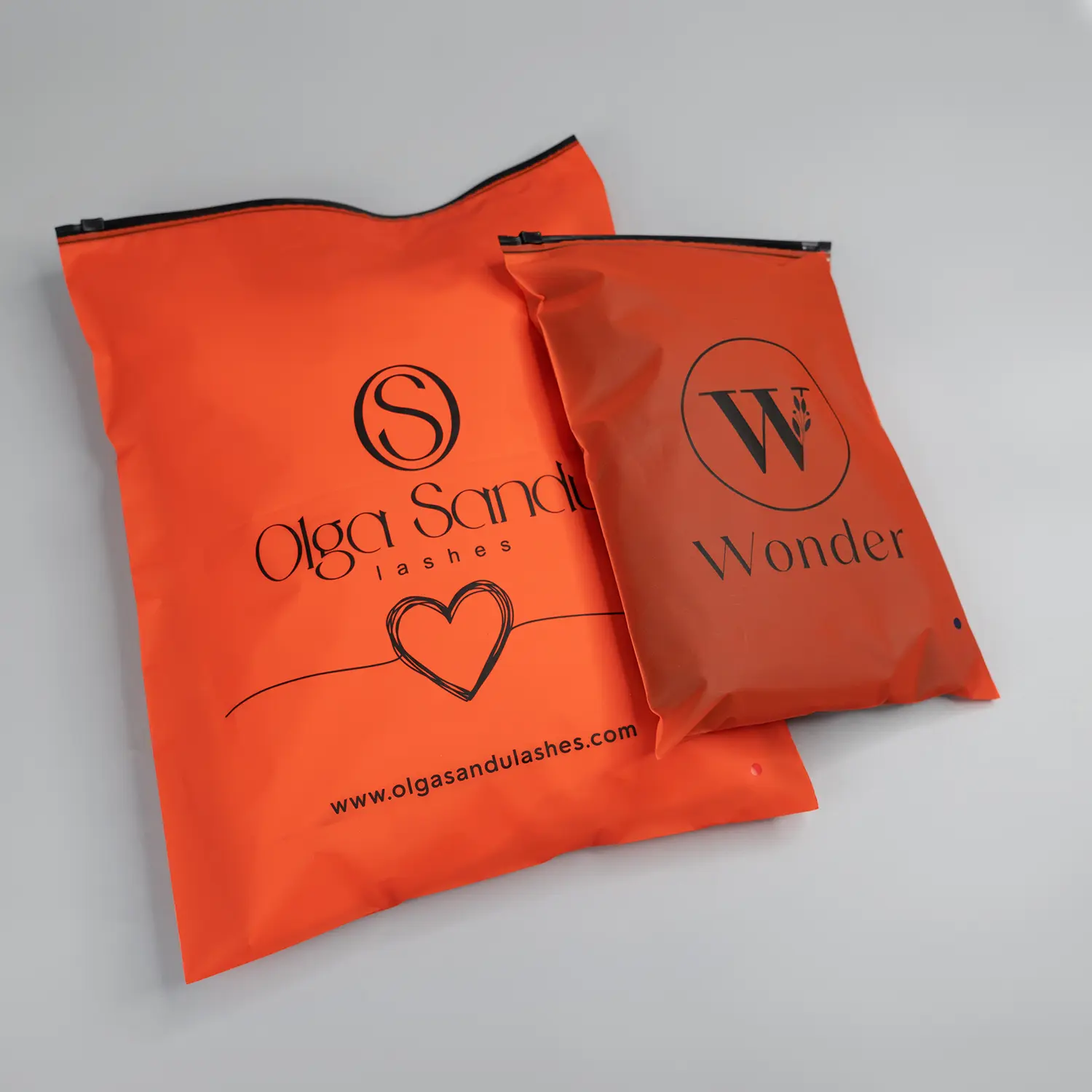 Translucent color zipper bag with your own logo