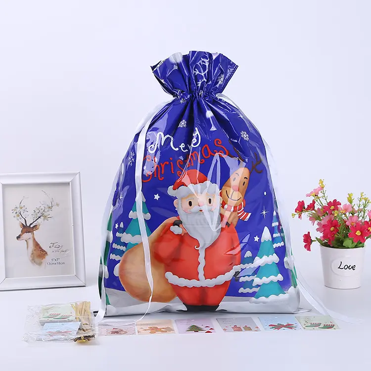 High quality waterproof drawstring bag customisable designer drawstring bags custom string backpack for Christmas