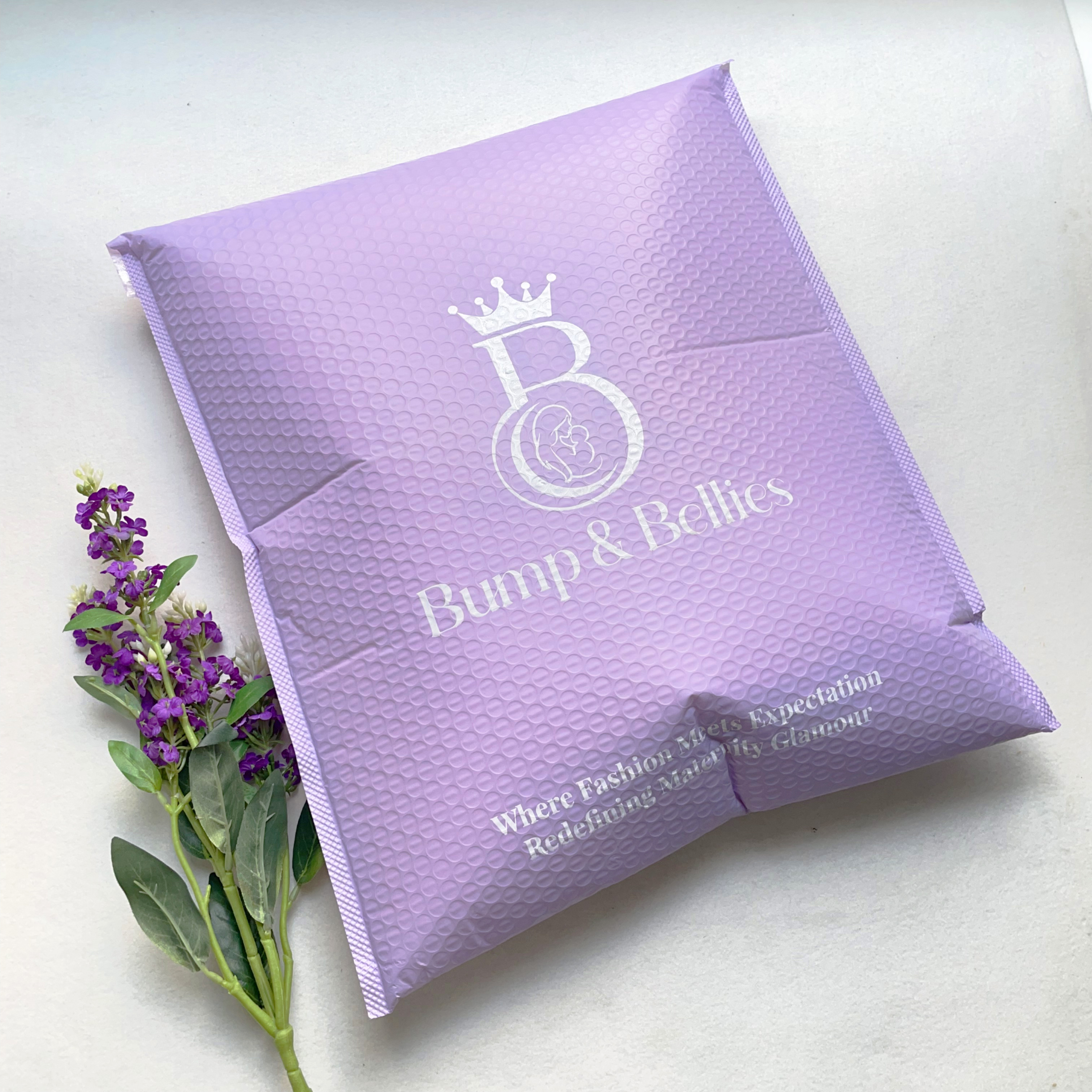 Matte purple bubble shipping mailing bag with logo custom