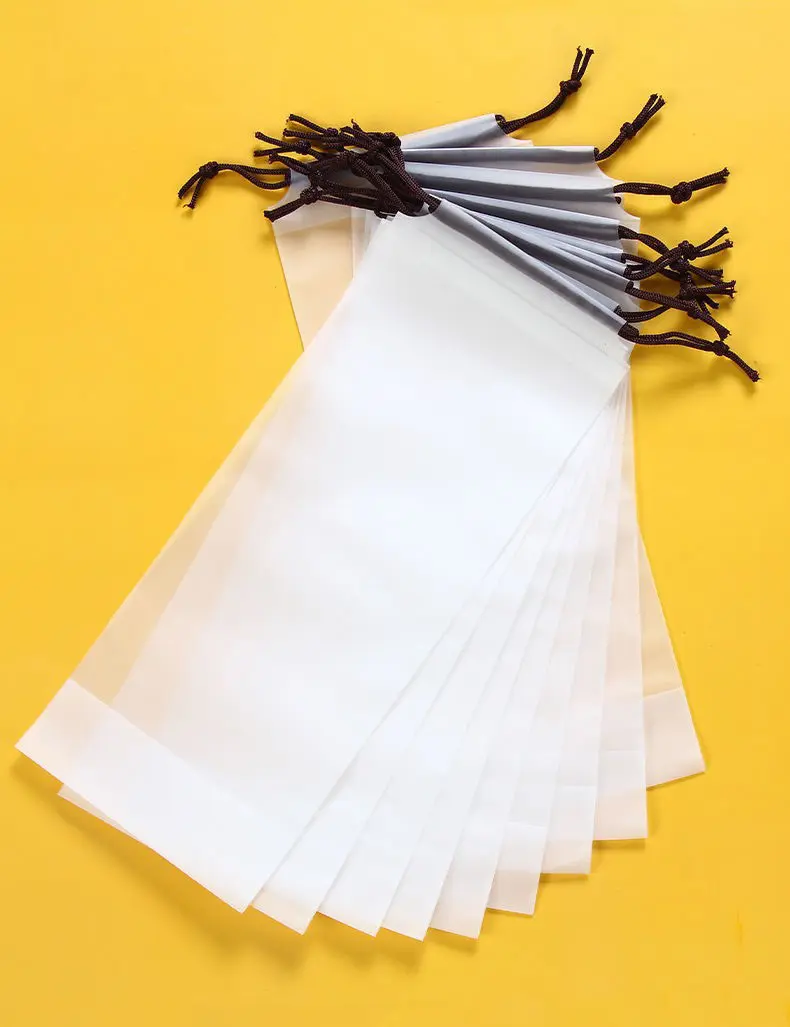 Waterproof plastic drawstring bag with logo custom