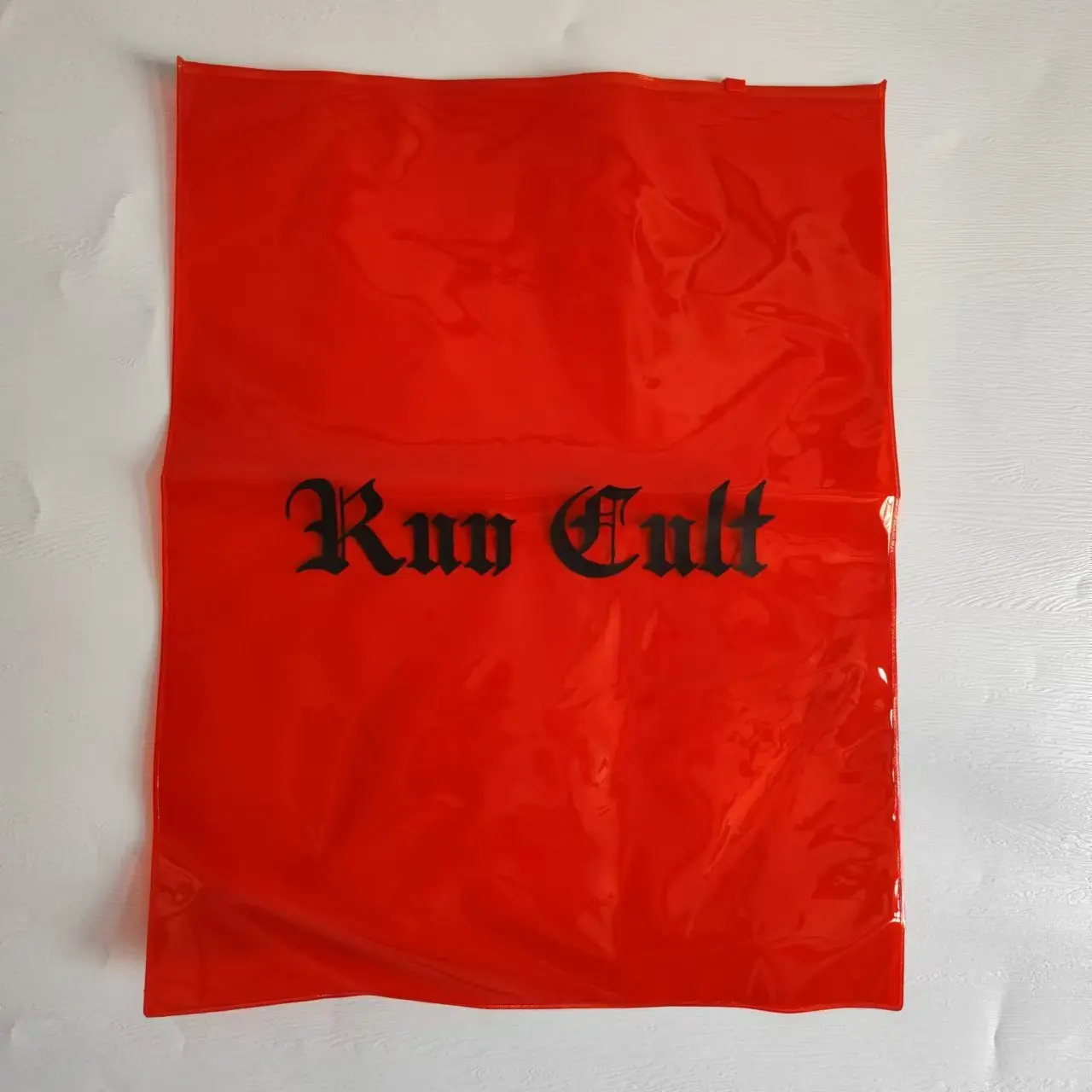 Recyclable waterproof brand logo clothing packaging bag with zipper
