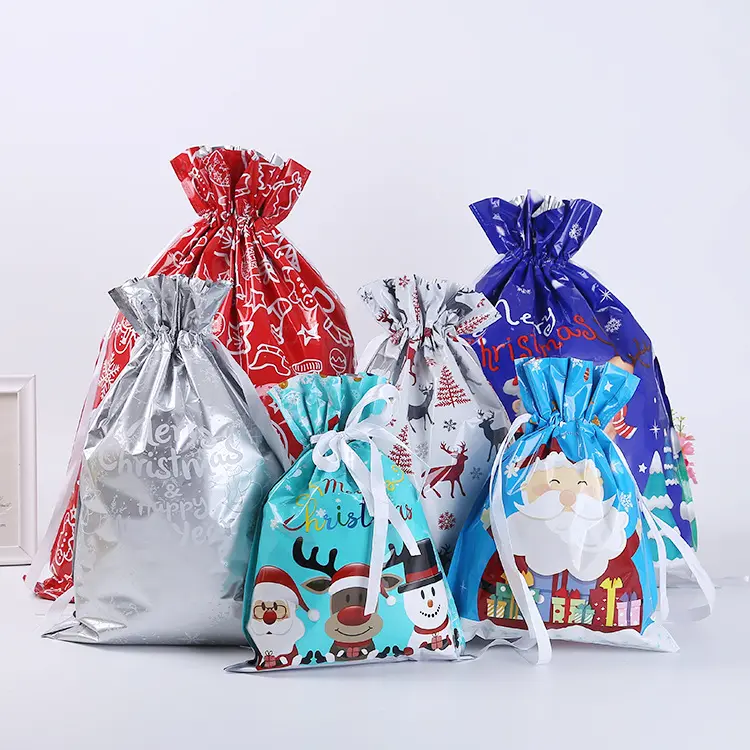 High quality waterproof drawstring bag customisable designer drawstring bags custom string backpack for Christmas