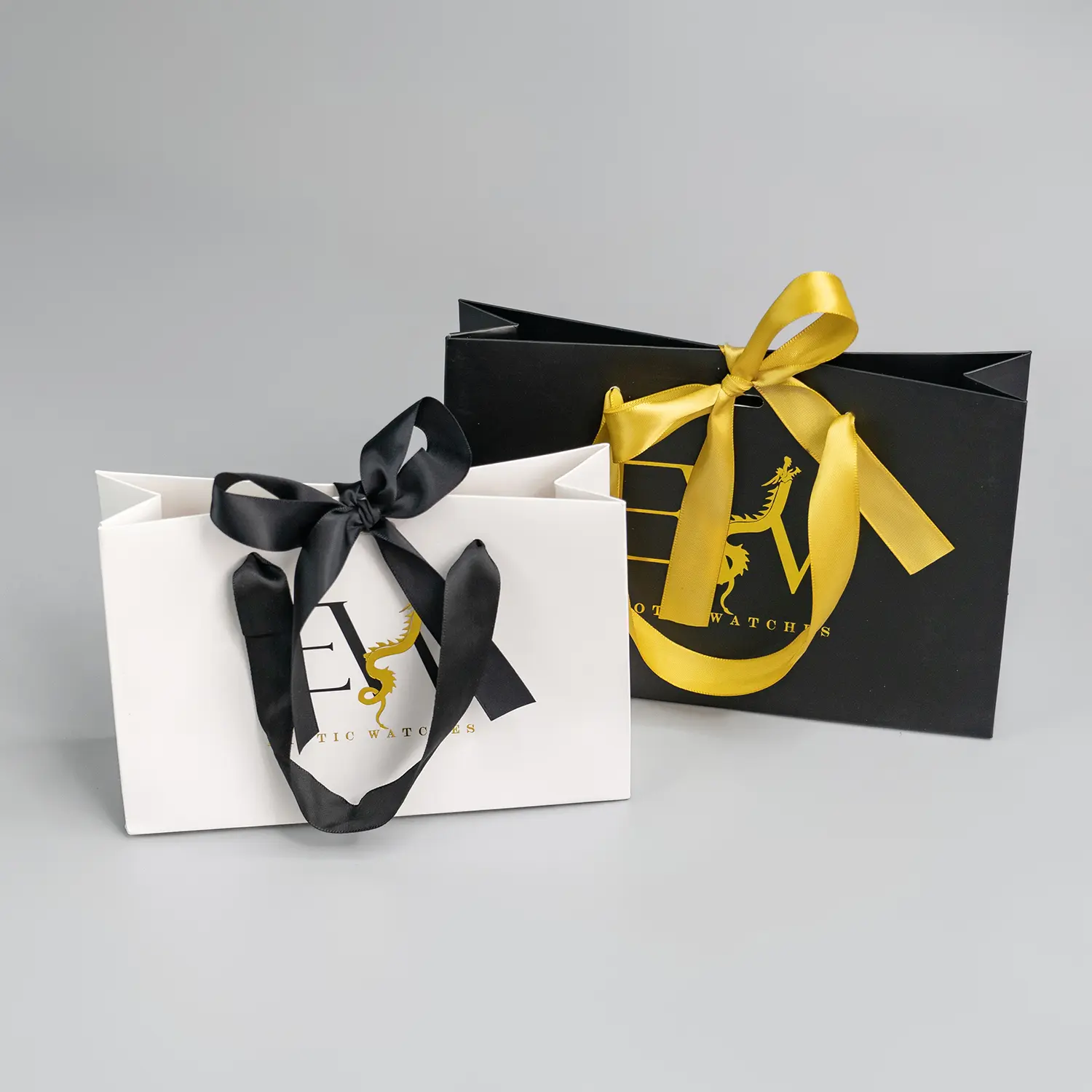 White & black paper gift bag for small business