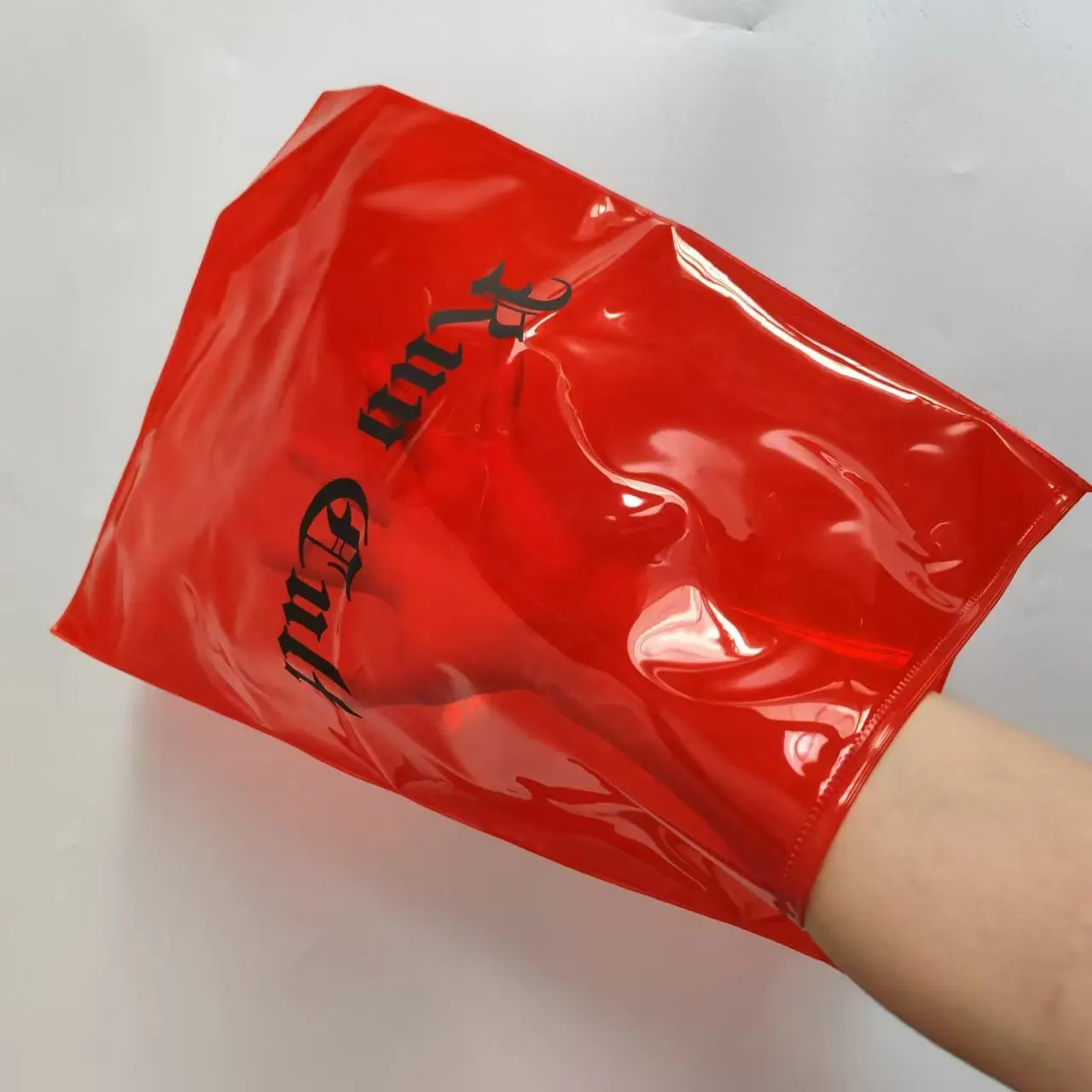 Recyclable waterproof brand logo clothing packaging bag with zipper