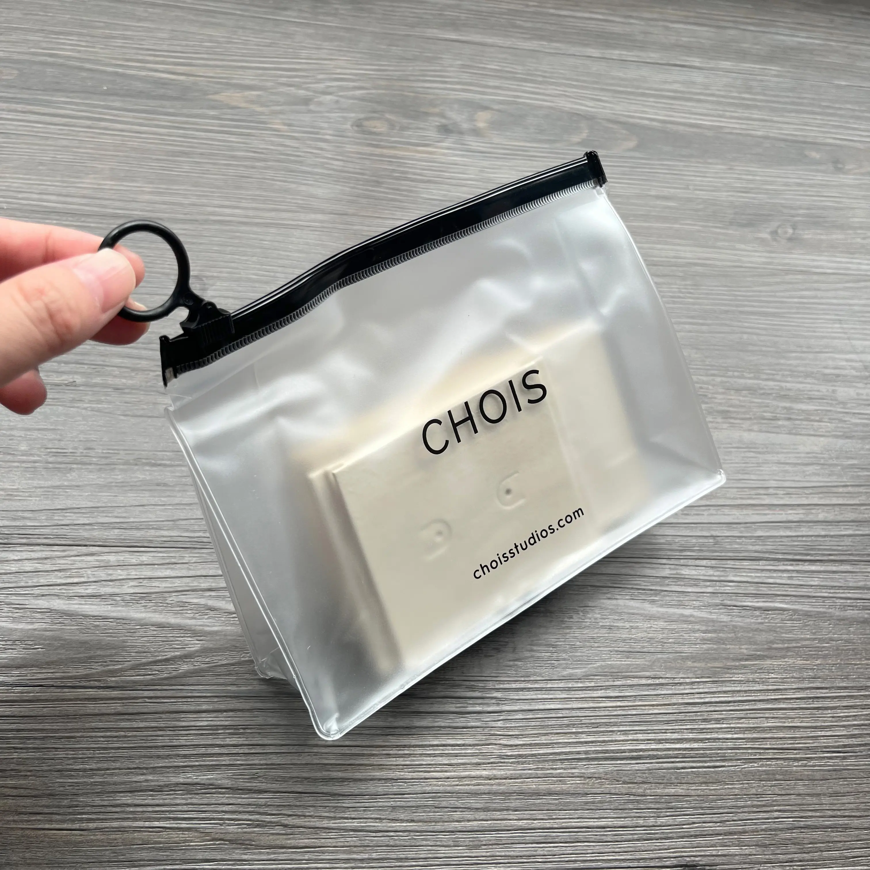 Custom Waterproof Clear Frosted Bag PVC Zipper Bag With Logo Printed