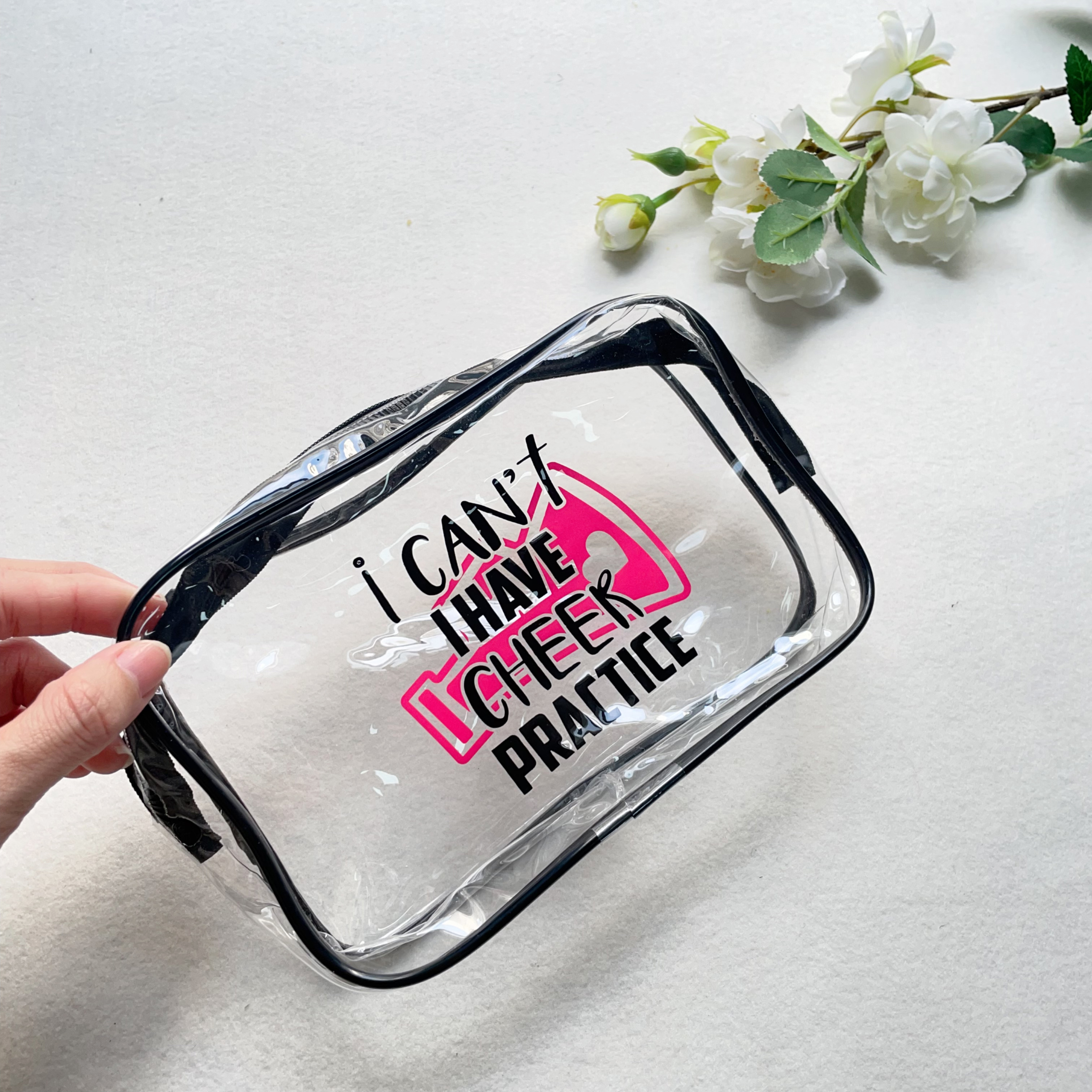 Custom Logo Waterproof Clear PVC Zipper Bag For Cosmetics