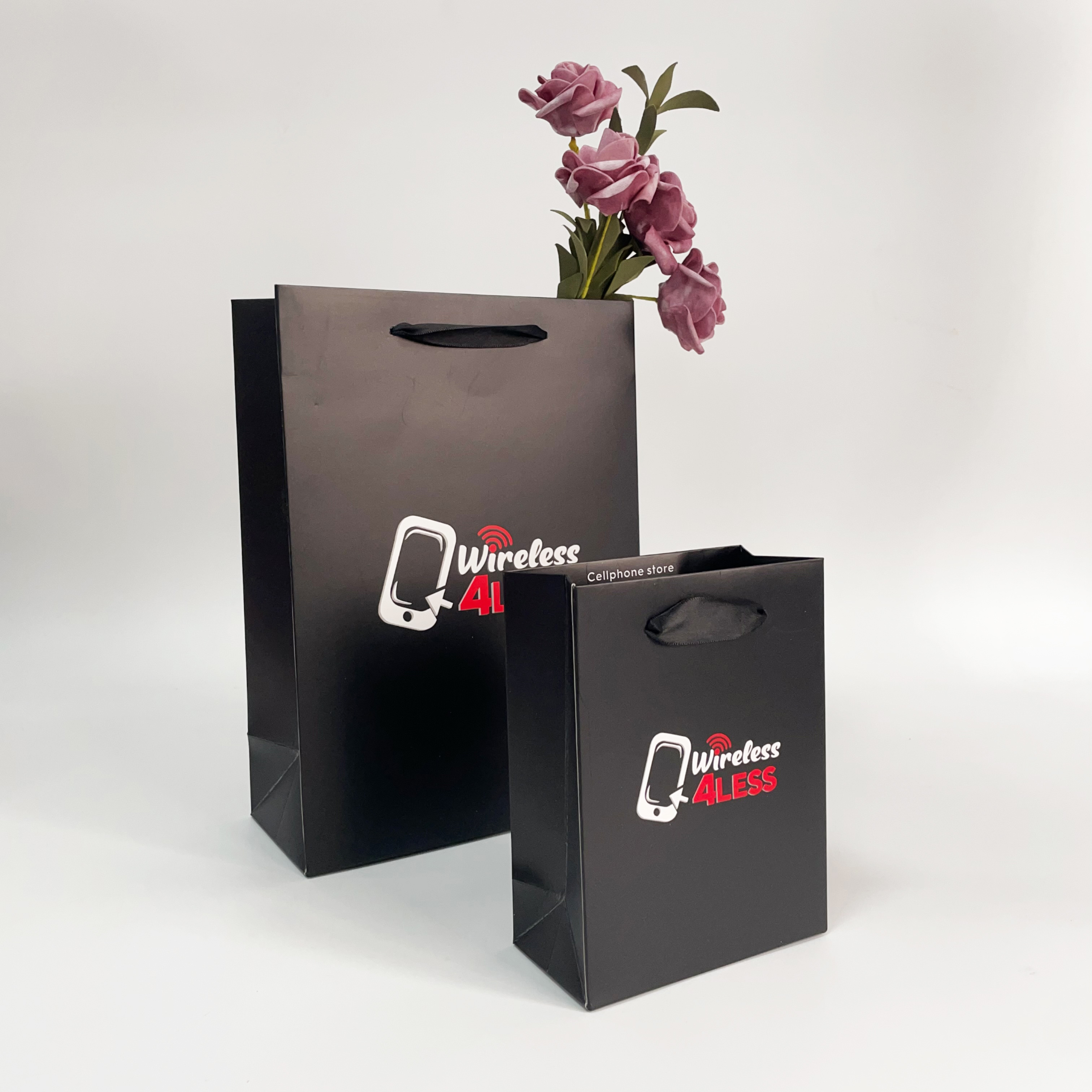 Custom black paper bag for packaging electronic products