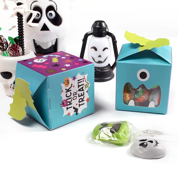 7*7*7cm small size foldable box Halloween gift packaging paper boxes