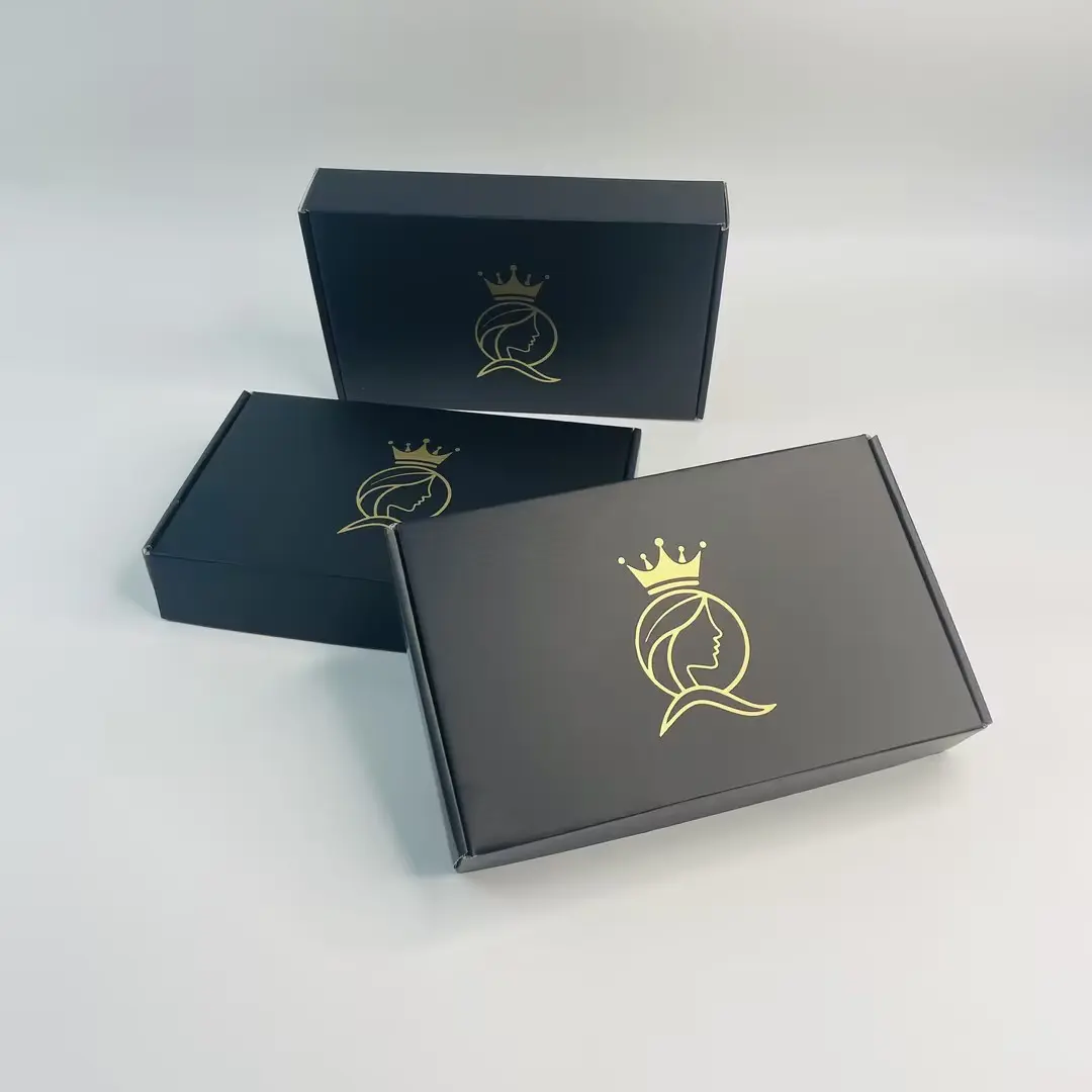 Black express paper box with logo custom