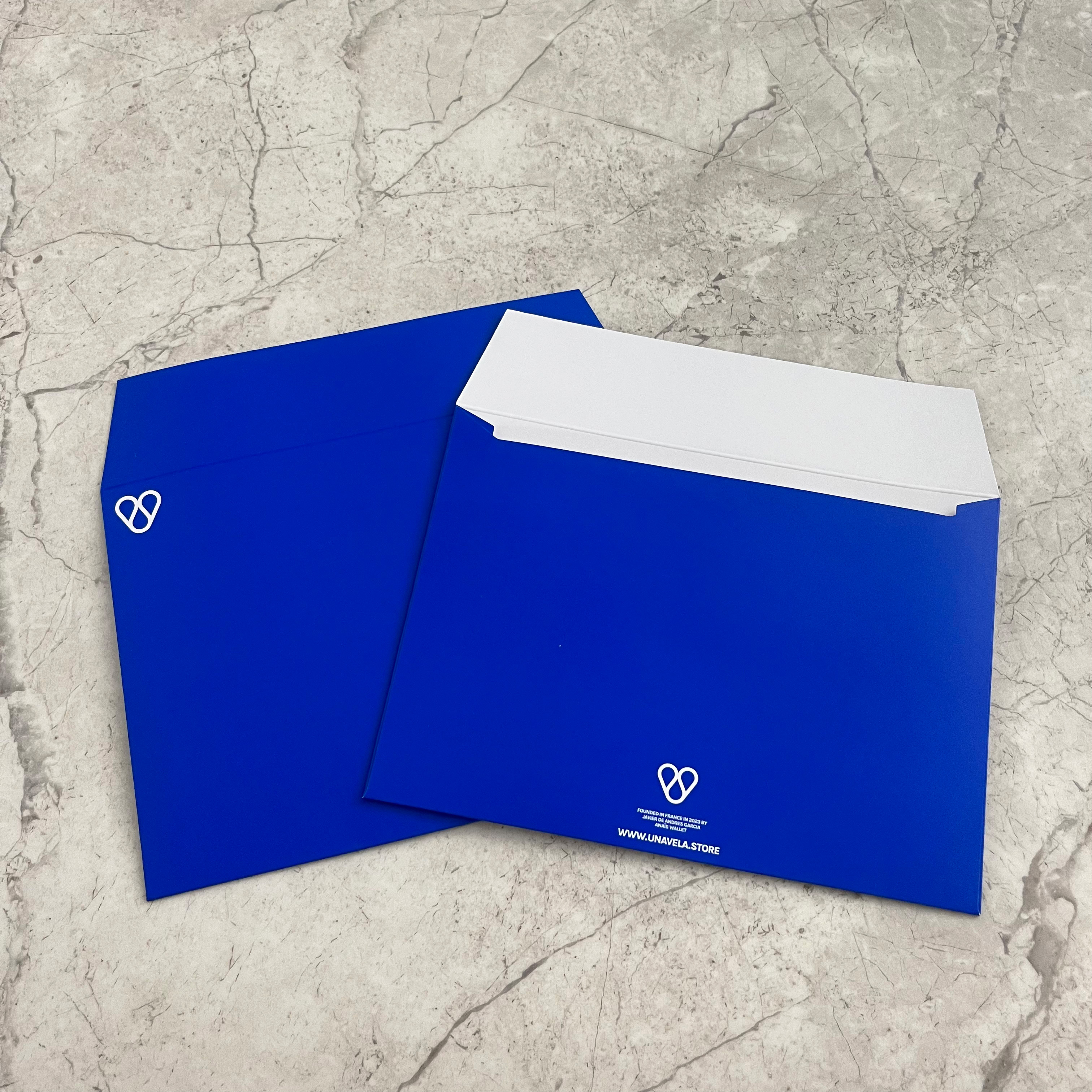 custom blue paper envelope